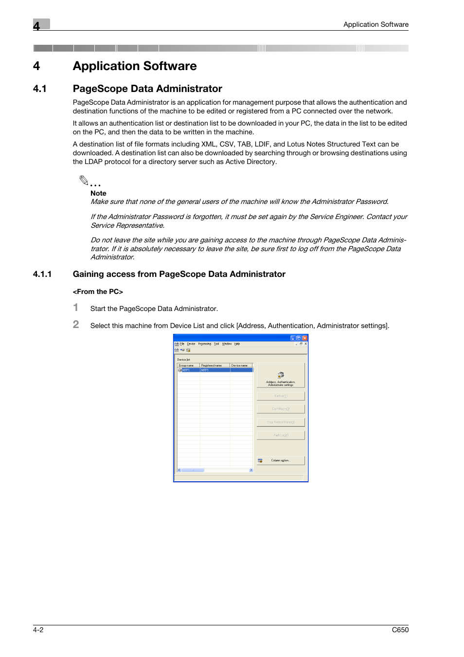 From the pc, Application software, 4application software | Konica Minolta bizhub C650 User Manual | Page 155 / 192