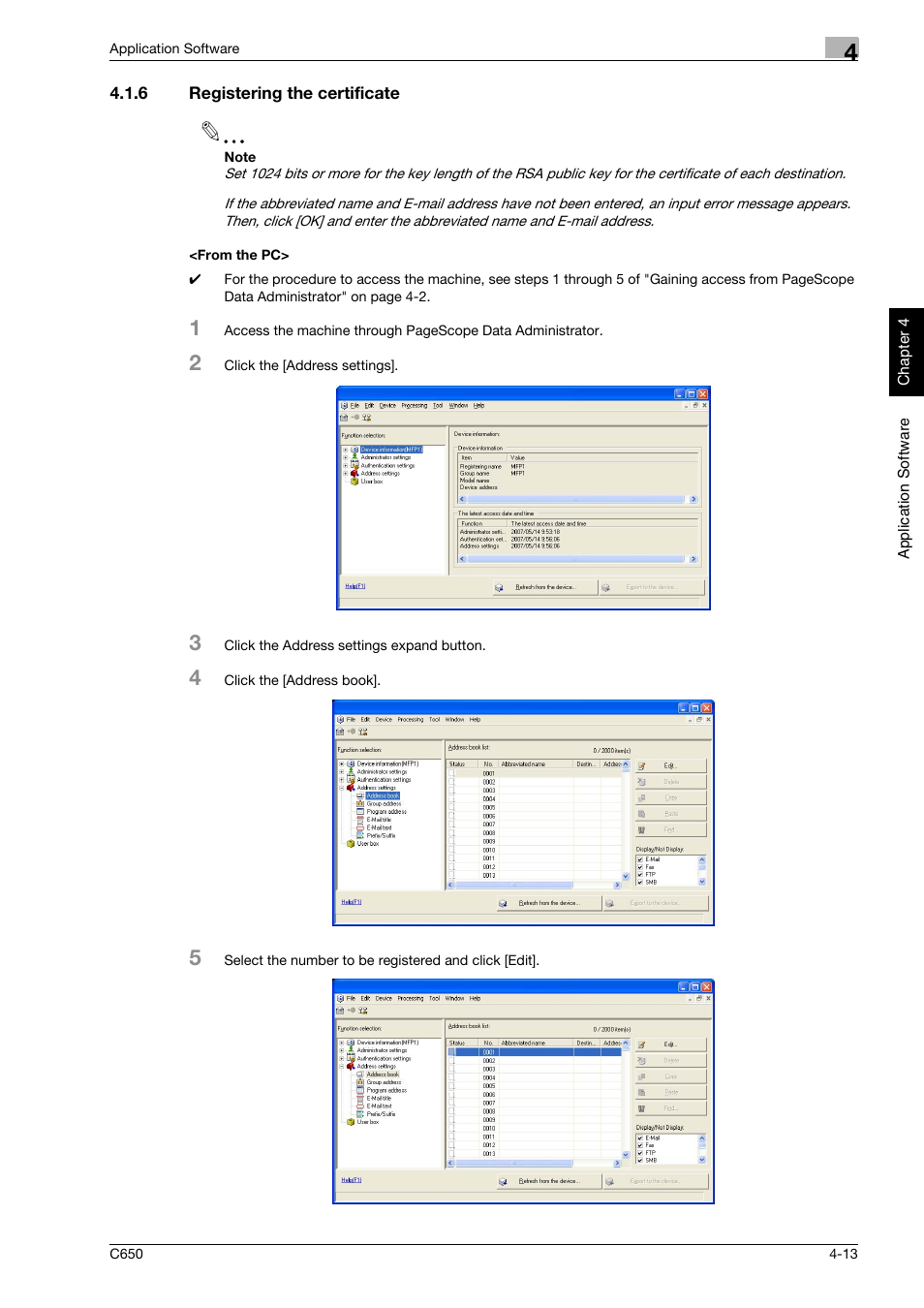 6 registering the certificate, From the pc, Registering the certificate -13 <from the pc> -13 | Konica Minolta bizhub C650 User Manual | Page 166 / 192