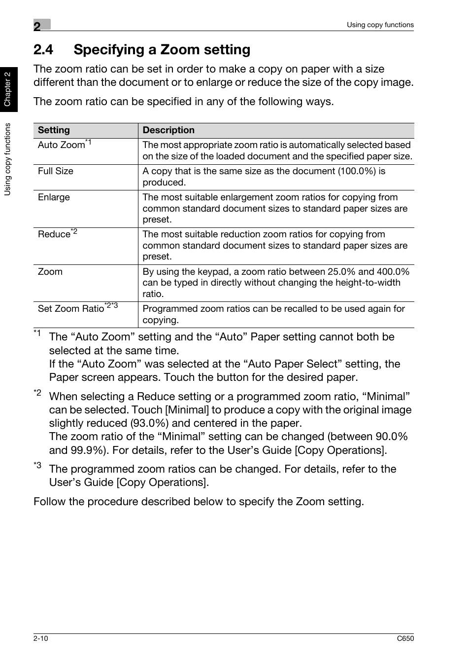 4 specifying a zoom setting, 4 specifying a zoom setting -10 | Konica Minolta bizhub C650 User Manual | Page 39 / 118