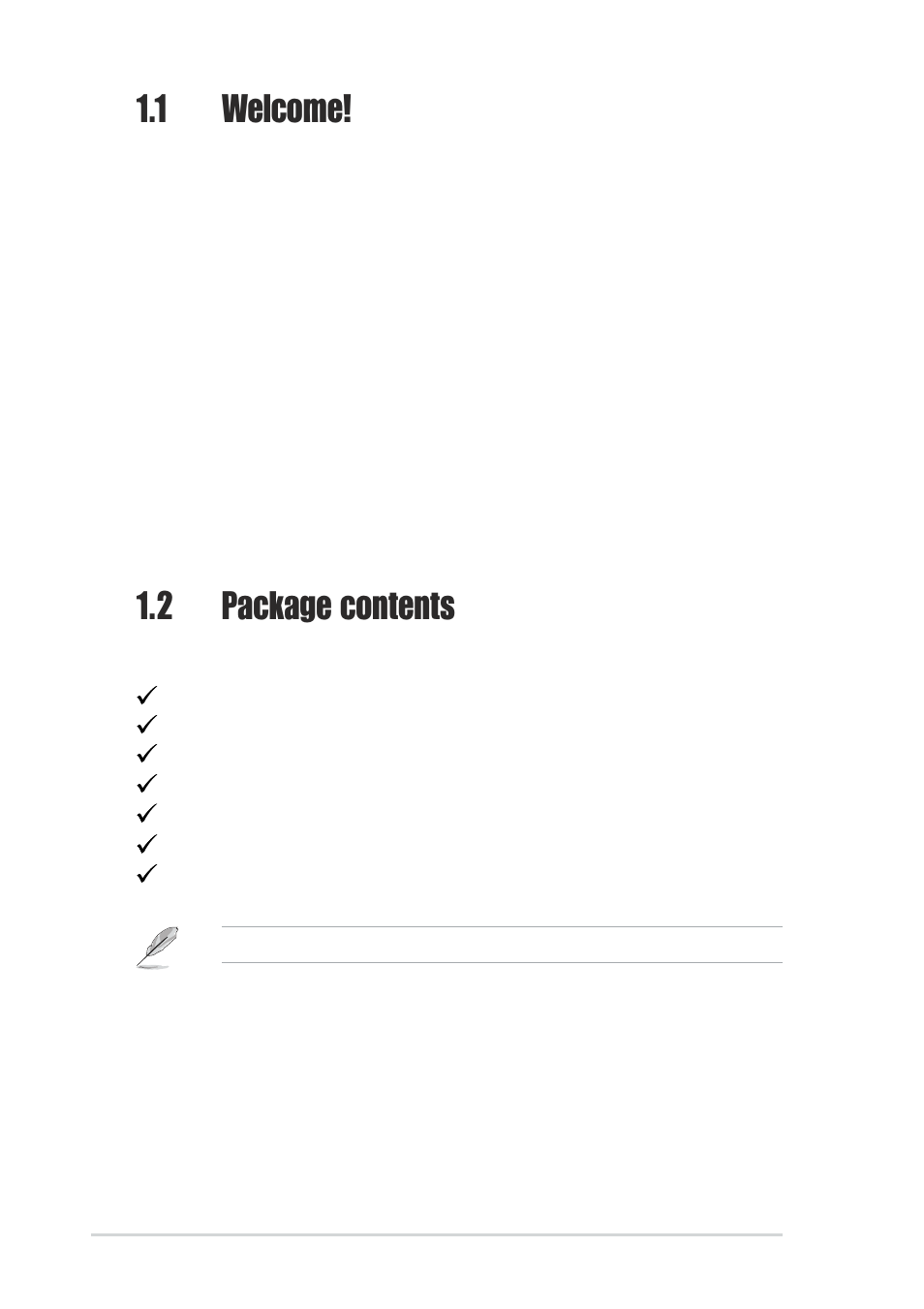 1 welcome, 2 package contents | Asus P4V533-MX User Manual | Page 12 / 60