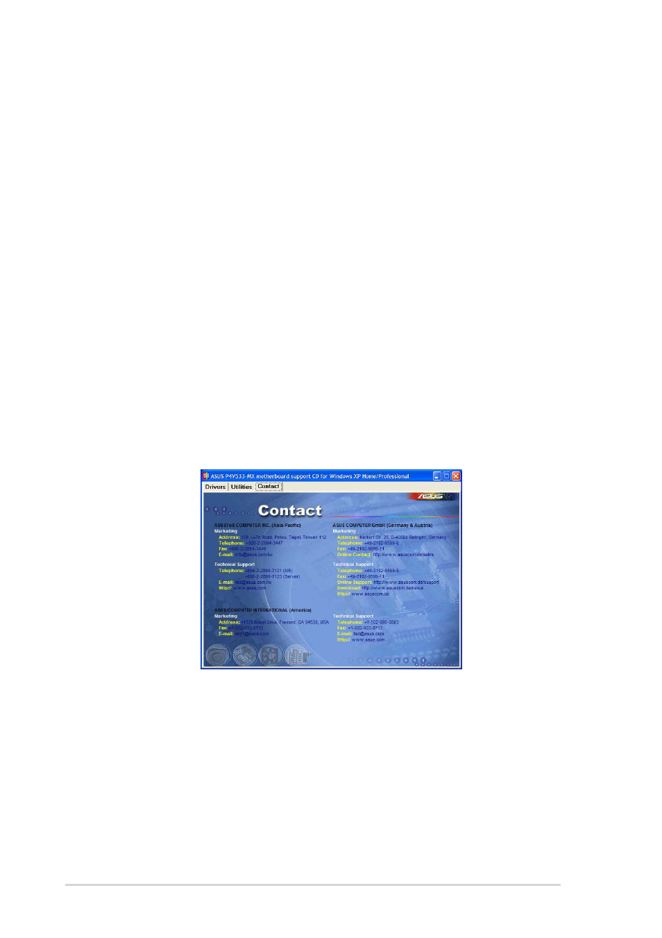 4 asus contact information | Asus P4V533-MX User Manual | Page 60 / 60