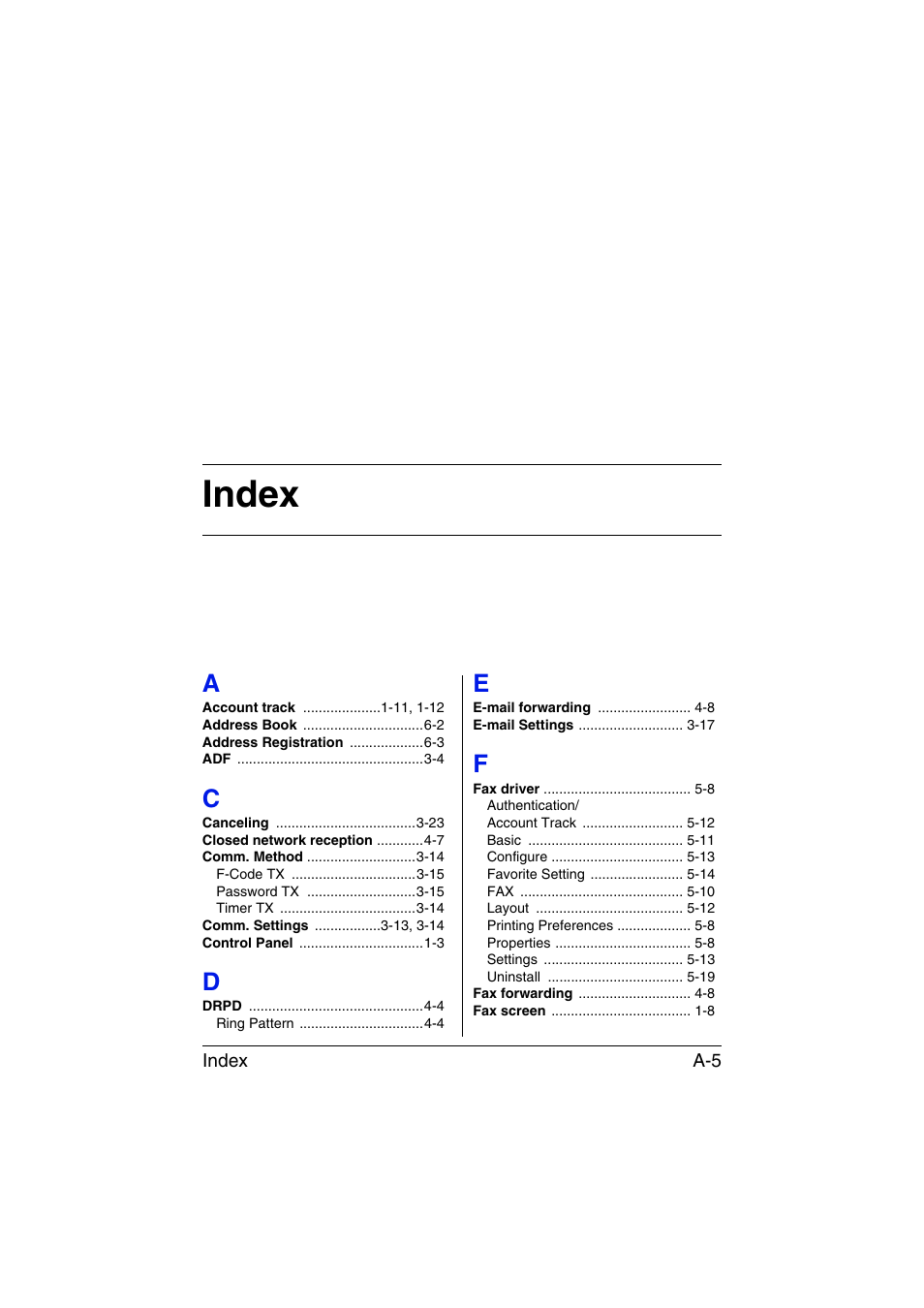 Index | Konica Minolta bizhub C35 User Manual | Page 136 / 140