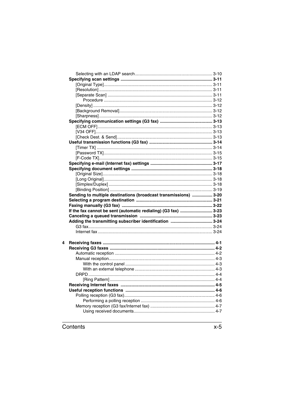 Contents x-5 | Konica Minolta bizhub C35 User Manual | Page 6 / 140