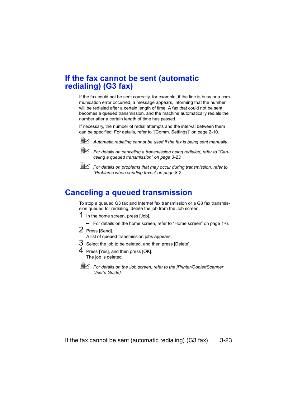 Canceling a queued transmission | Konica Minolta bizhub C35 User Manual | Page 68 / 140