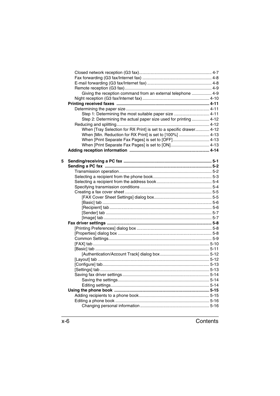 Contents x-6 | Konica Minolta bizhub C35 User Manual | Page 7 / 140