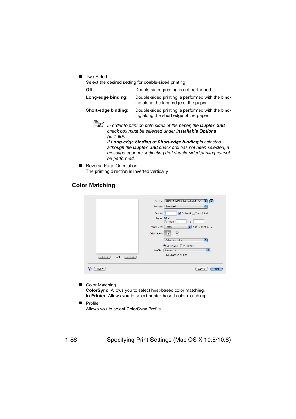 Color matching, Color matching -88 | Konica Minolta bizhub C35P User Manual | Page 113 / 409