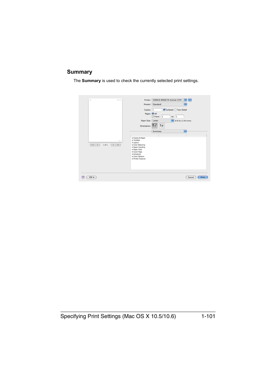 Summary, Summary -101 | Konica Minolta bizhub C35P User Manual | Page 126 / 409