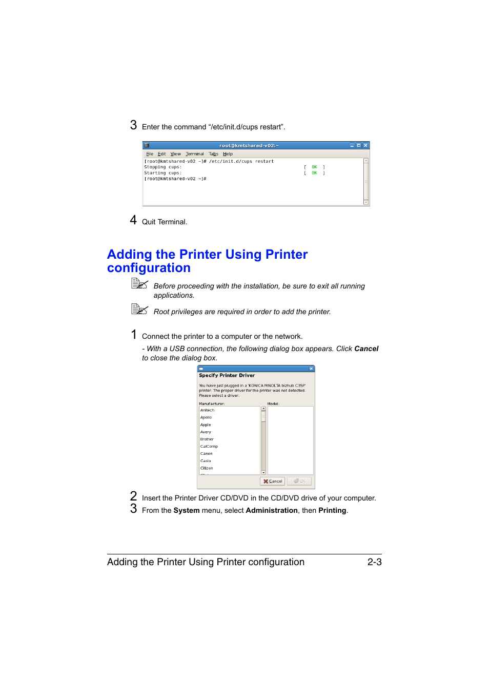 Adding the printer using printer configuration, Adding the printer using printer configuration -3 | Konica Minolta bizhub C35P User Manual | Page 138 / 409