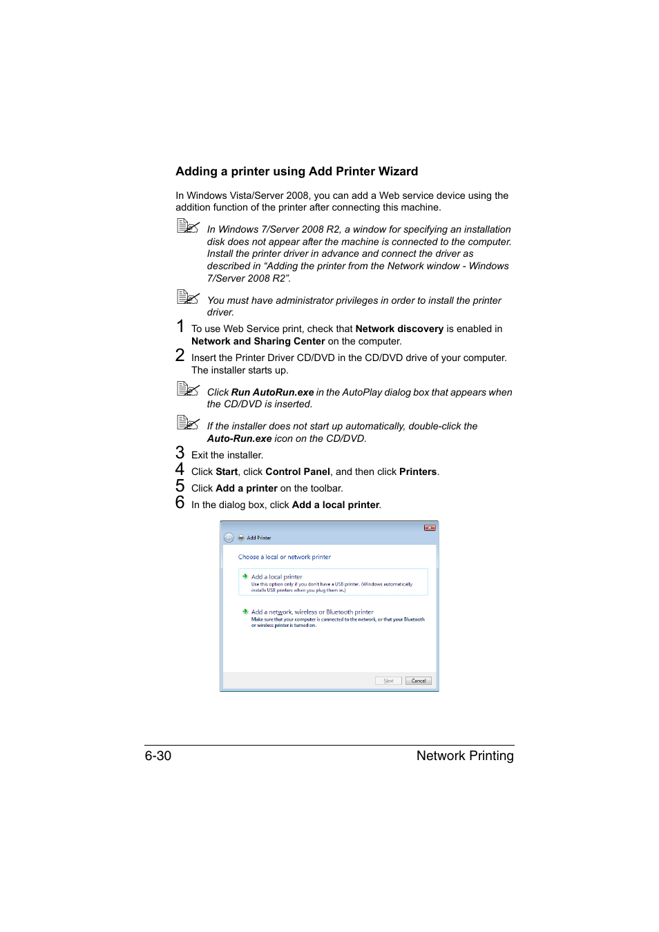 Adding a printer using add printer wizard, Adding a printer using add printer wizard -30 | Konica Minolta bizhub C35P User Manual | Page 209 / 409