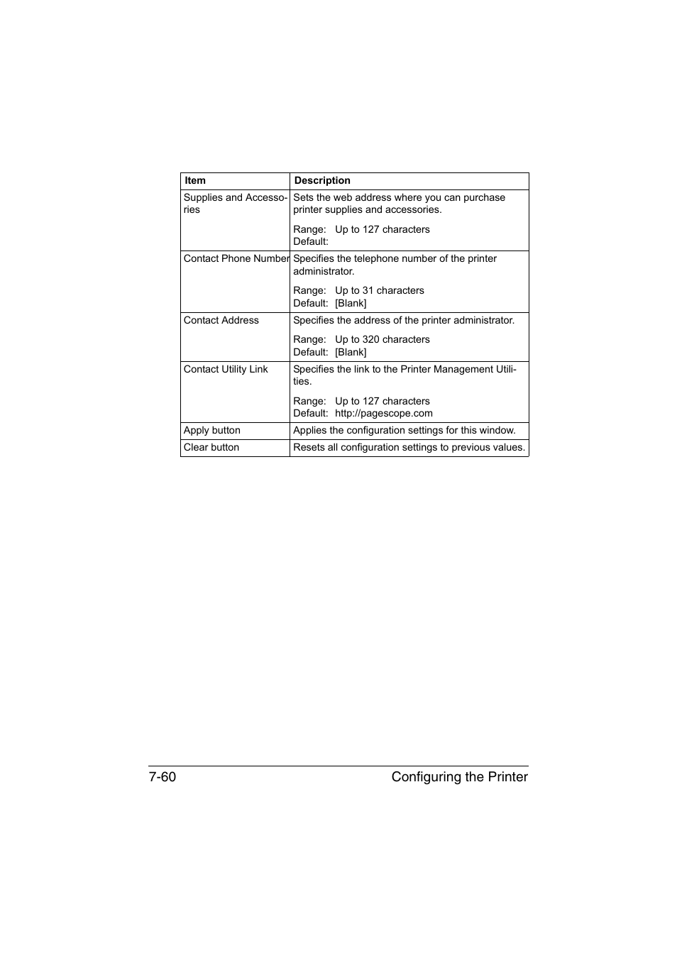 Configuring the printer 7-60 | Konica Minolta bizhub C35P User Manual | Page 279 / 409