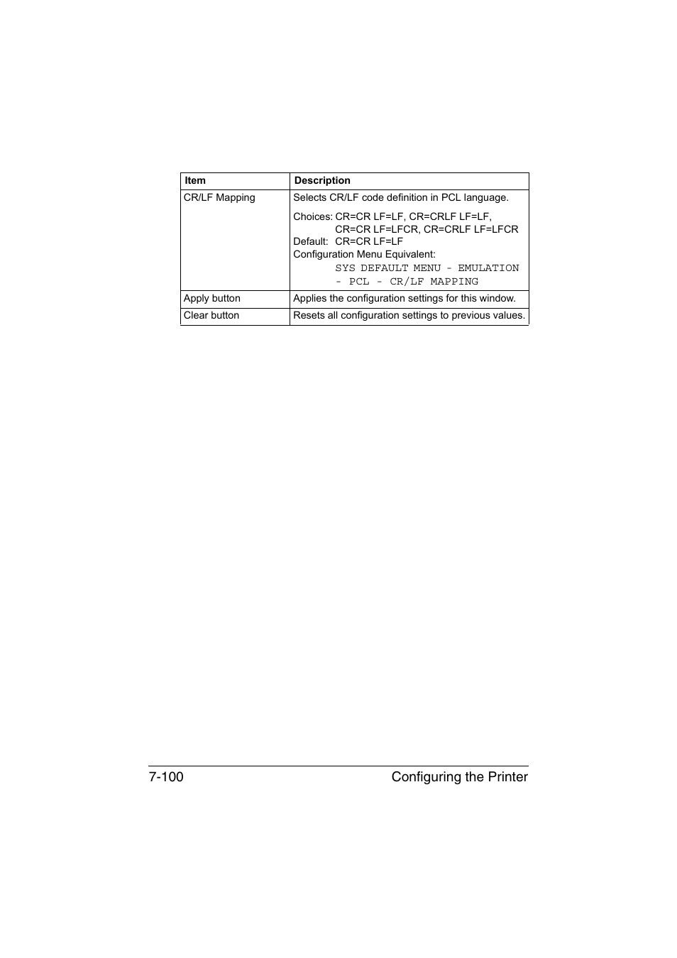 Configuring the printer 7-100 | Konica Minolta bizhub C35P User Manual | Page 319 / 409