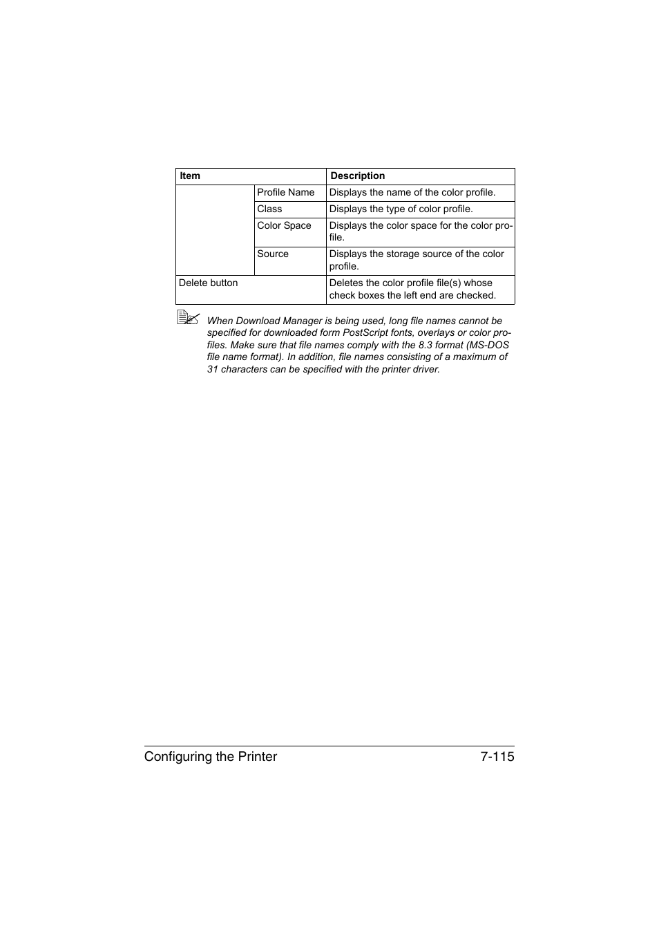 Configuring the printer 7-115 | Konica Minolta bizhub C35P User Manual | Page 334 / 409