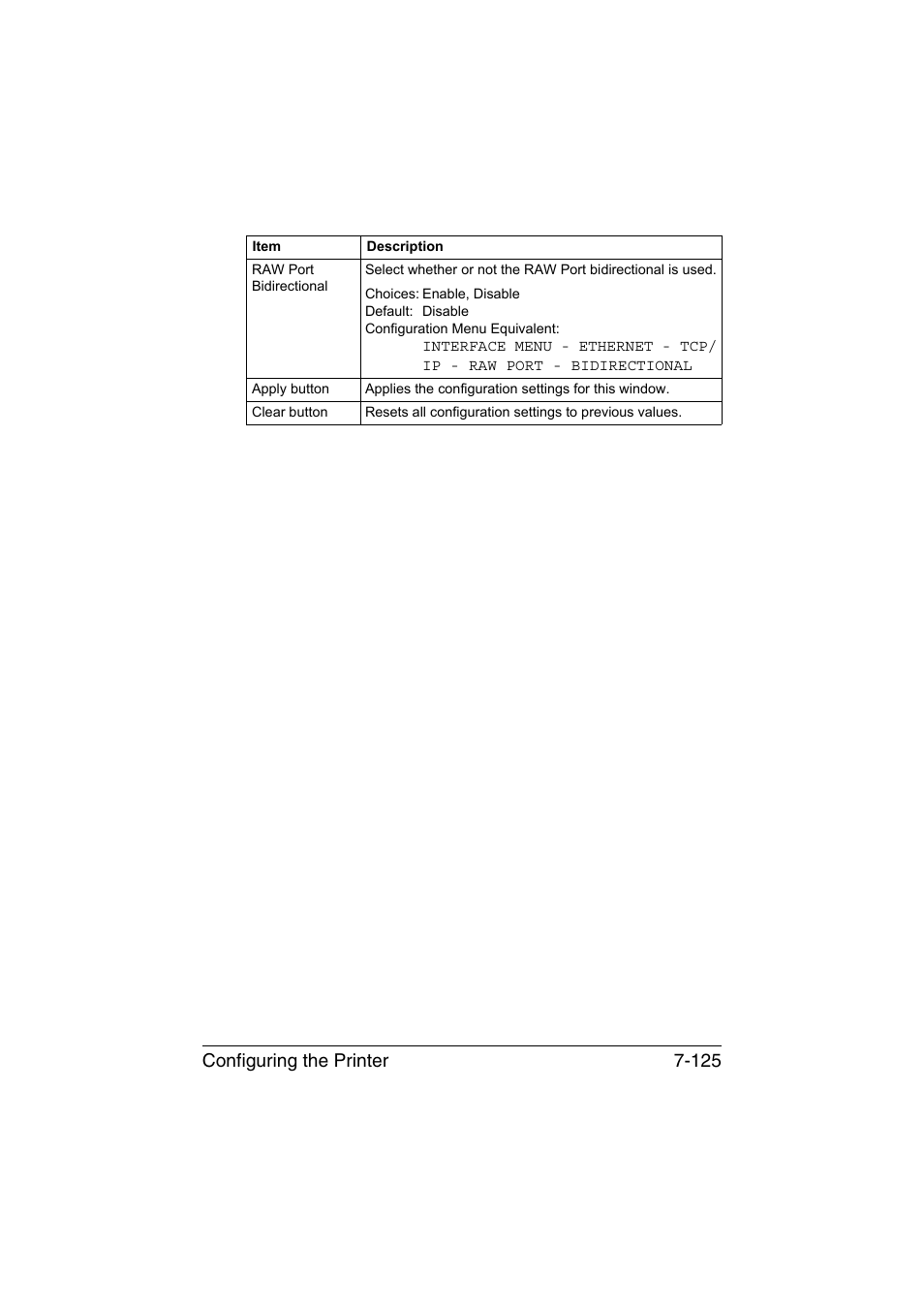 Configuring the printer 7-125 | Konica Minolta bizhub C35P User Manual | Page 344 / 409