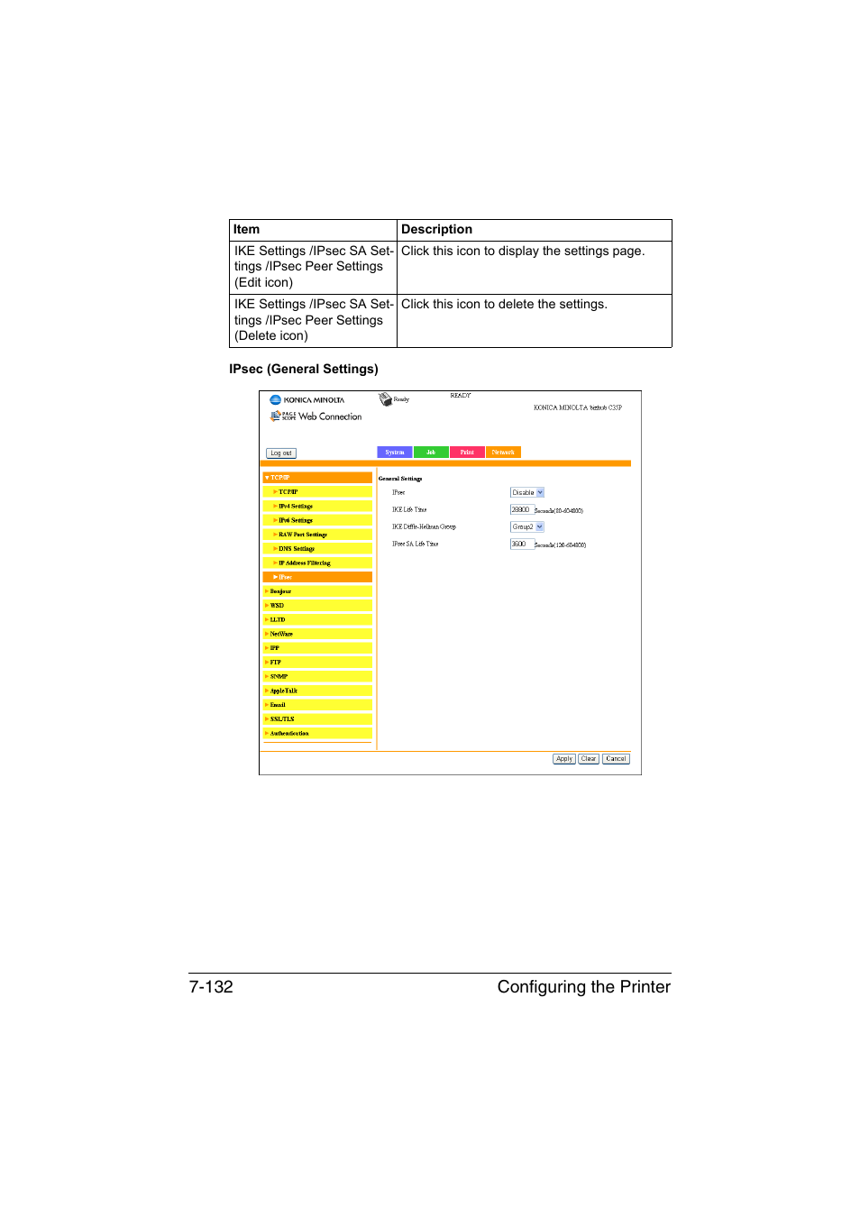 Configuring the printer 7-132 | Konica Minolta bizhub C35P User Manual | Page 351 / 409