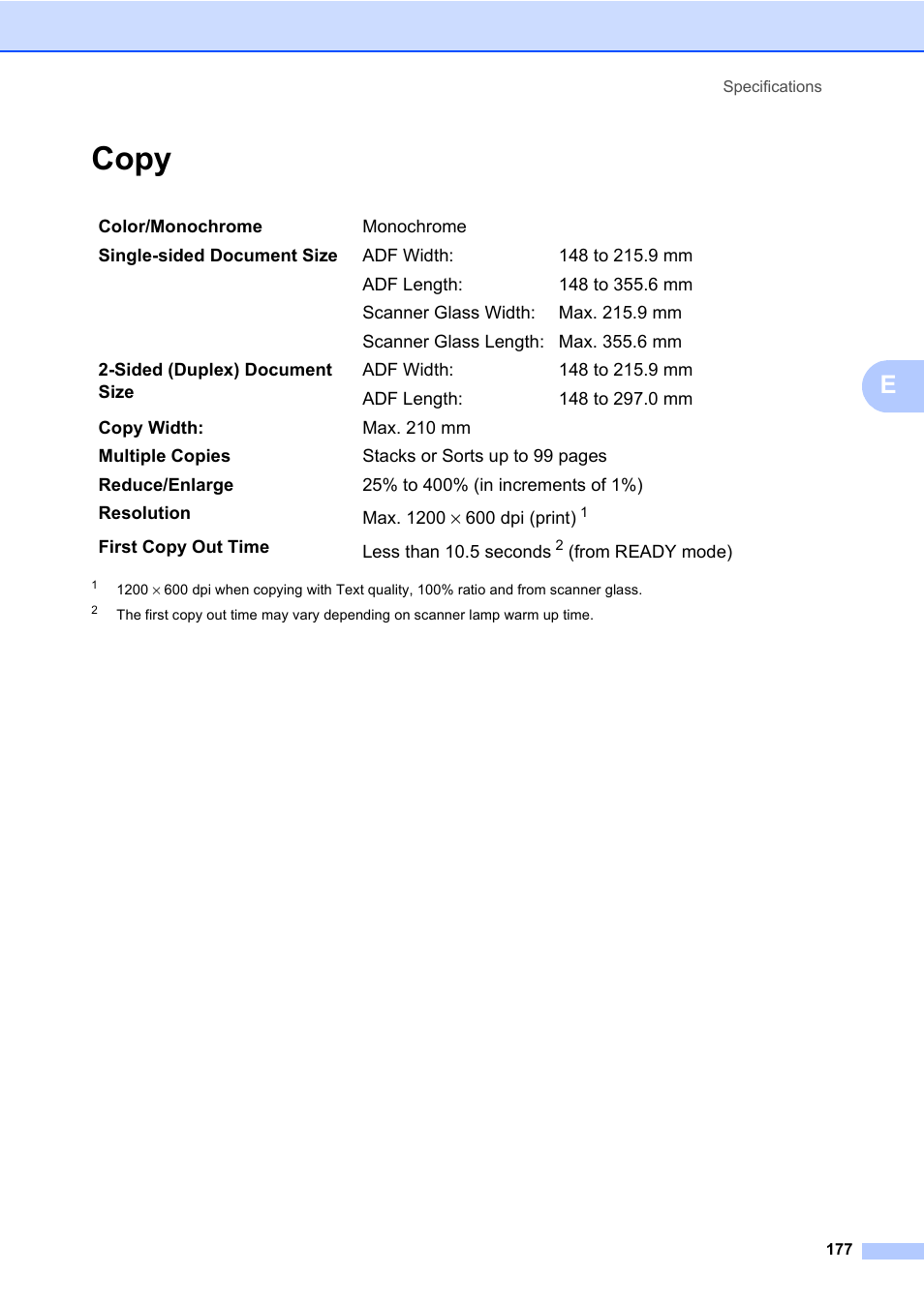 Copy | Konica Minolta bizhub 20 User Manual | Page 186 / 203