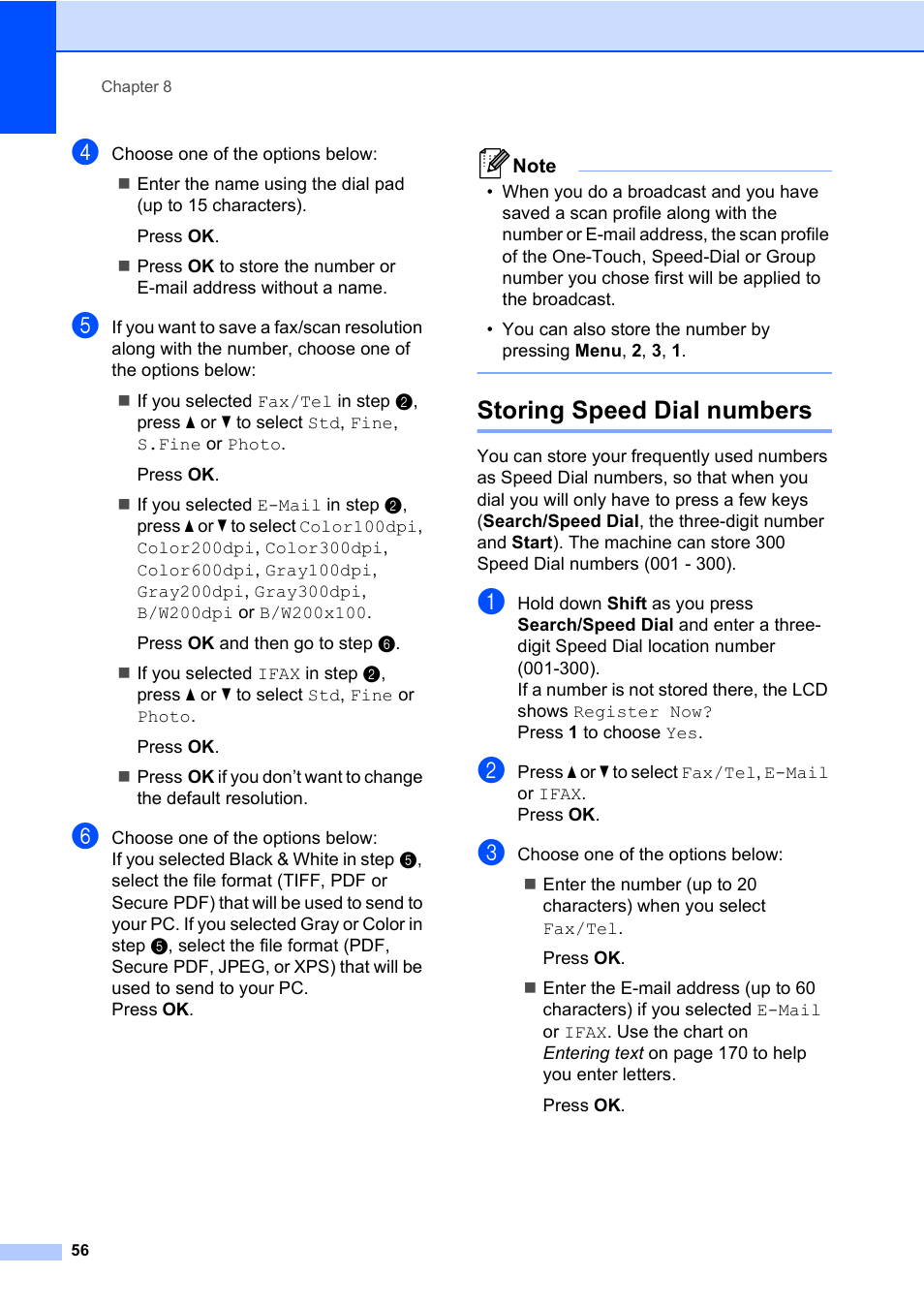 Storing speed dial numbers | Konica Minolta bizhub 20 User Manual | Page 65 / 203