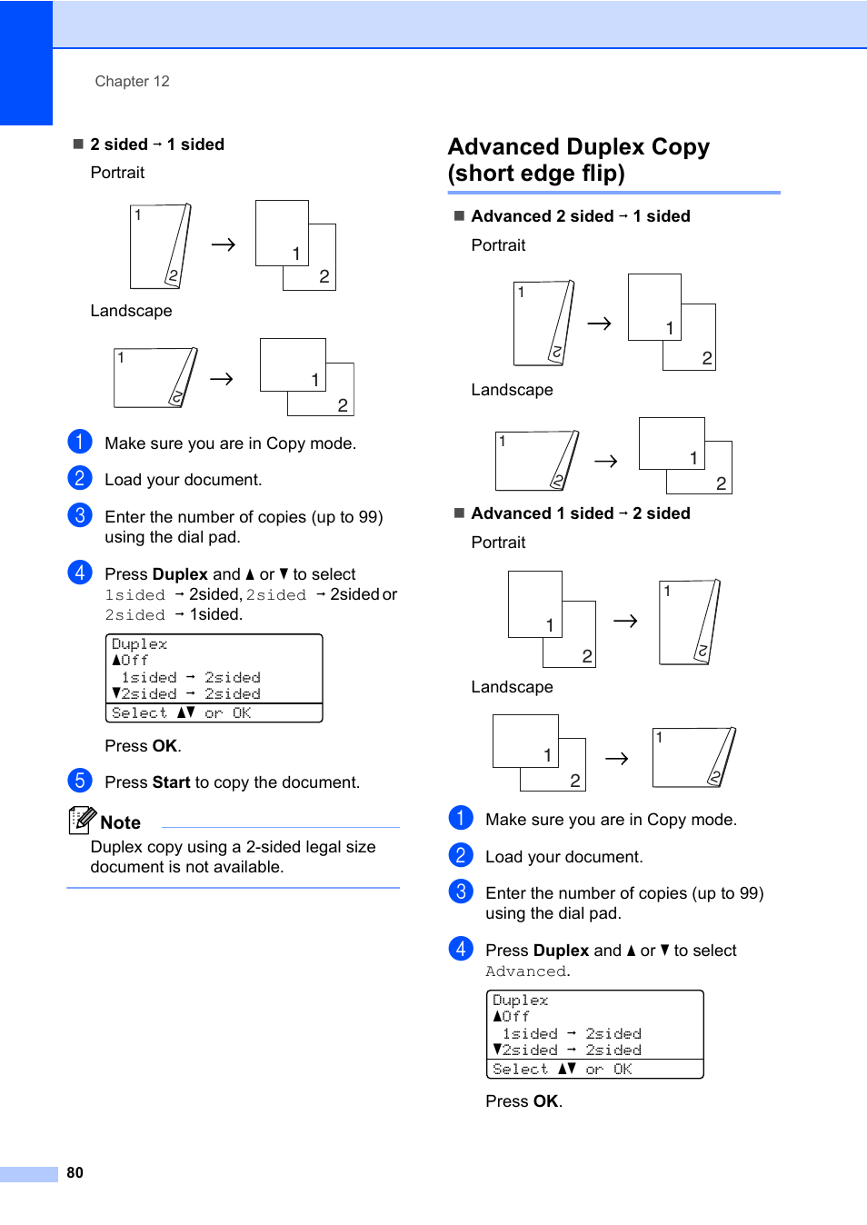 Advanced duplex copy (short edge flip) | Konica Minolta bizhub 20 User Manual | Page 89 / 203