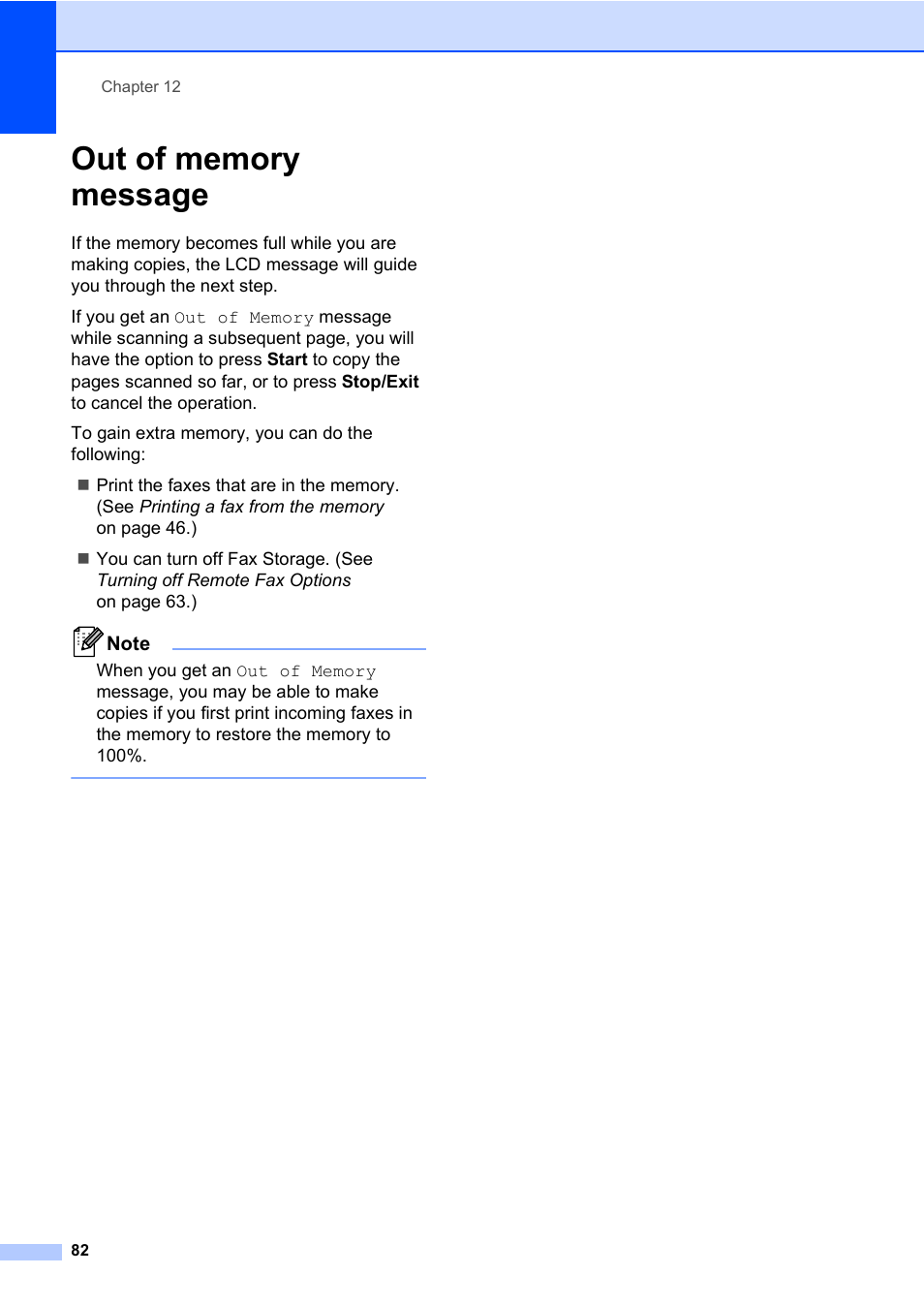 Out of memory message | Konica Minolta bizhub 20 User Manual | Page 91 / 203