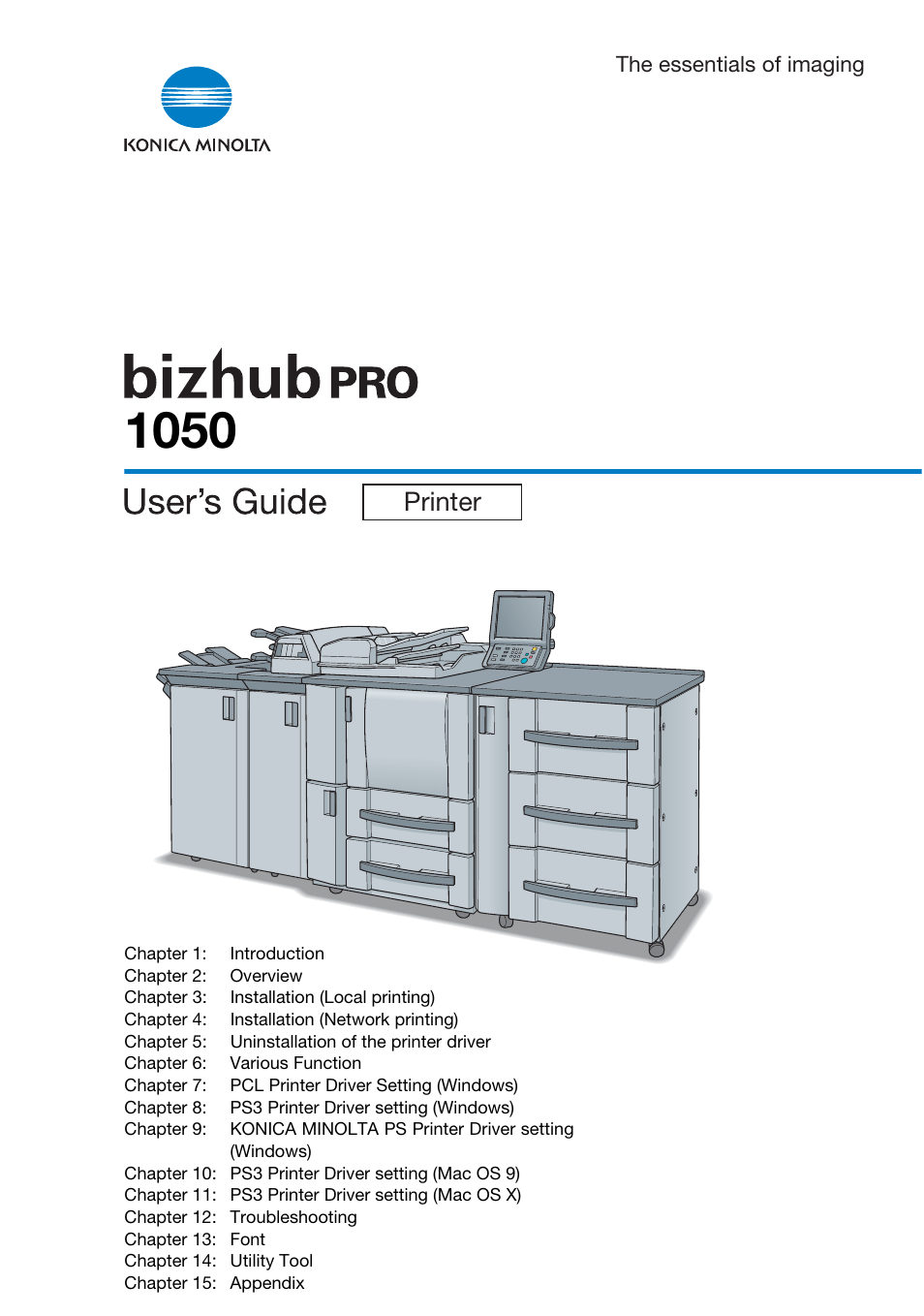 Konica Minolta BIZHUB PRO 1050 User Manual | 399 pages