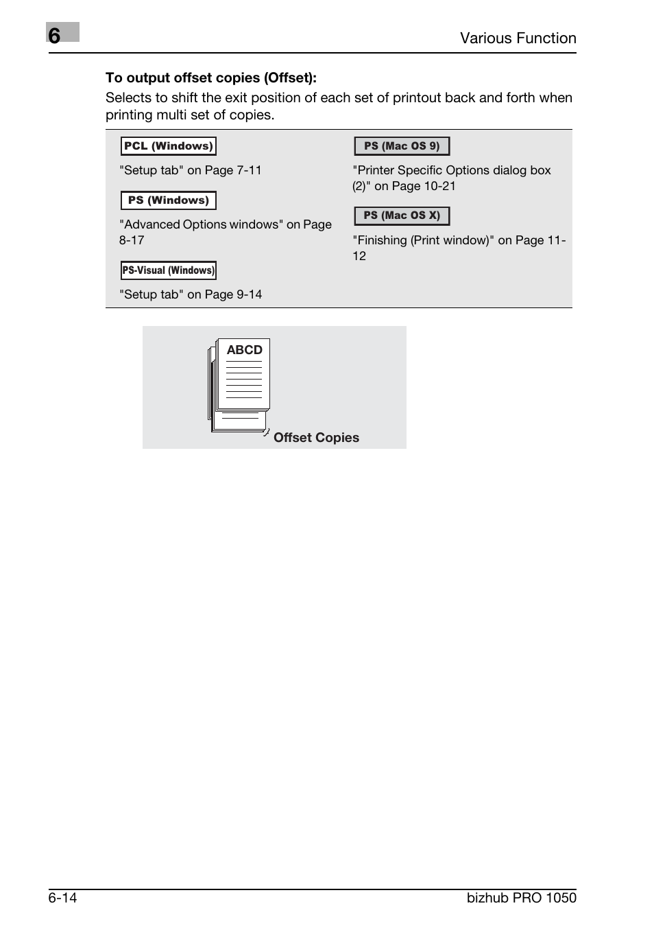 Various function | Konica Minolta BIZHUB PRO 1050 User Manual | Page 111 / 399