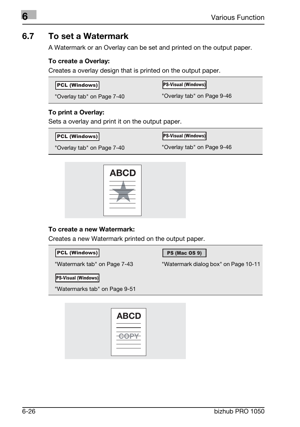 7 to set a watermark, Abcd | Konica Minolta BIZHUB PRO 1050 User Manual | Page 123 / 399