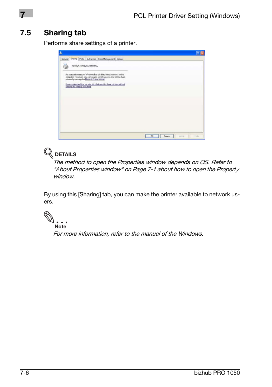 5 sharing tab | Konica Minolta BIZHUB PRO 1050 User Manual | Page 135 / 399