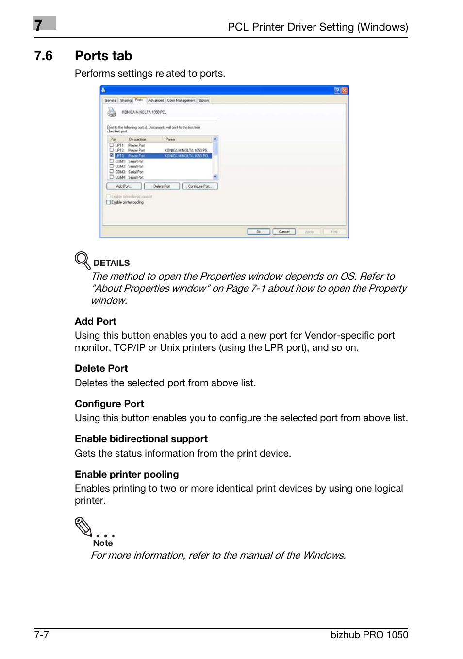 6 ports tab | Konica Minolta BIZHUB PRO 1050 User Manual | Page 136 / 399