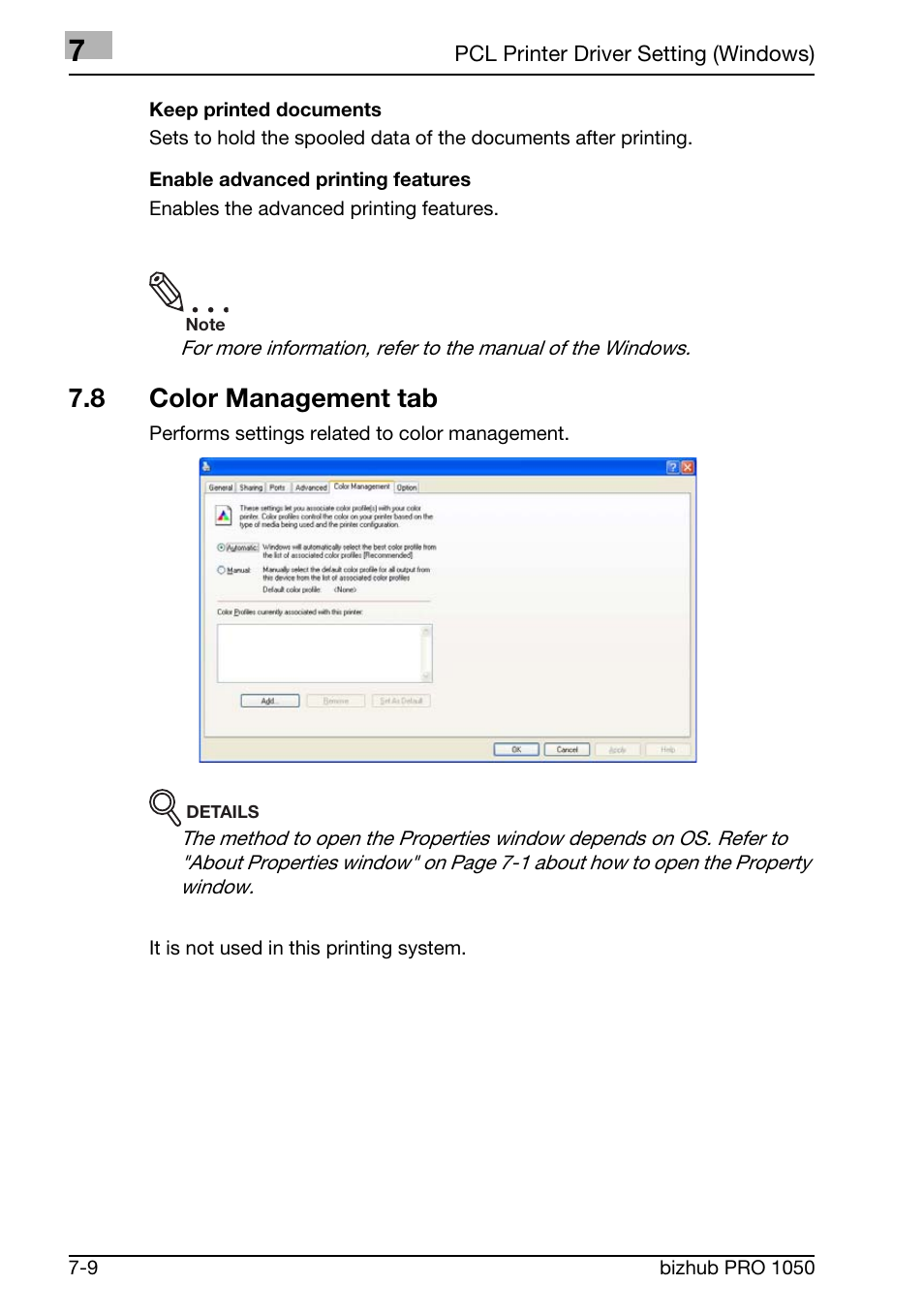 8 color management tab | Konica Minolta BIZHUB PRO 1050 User Manual | Page 138 / 399