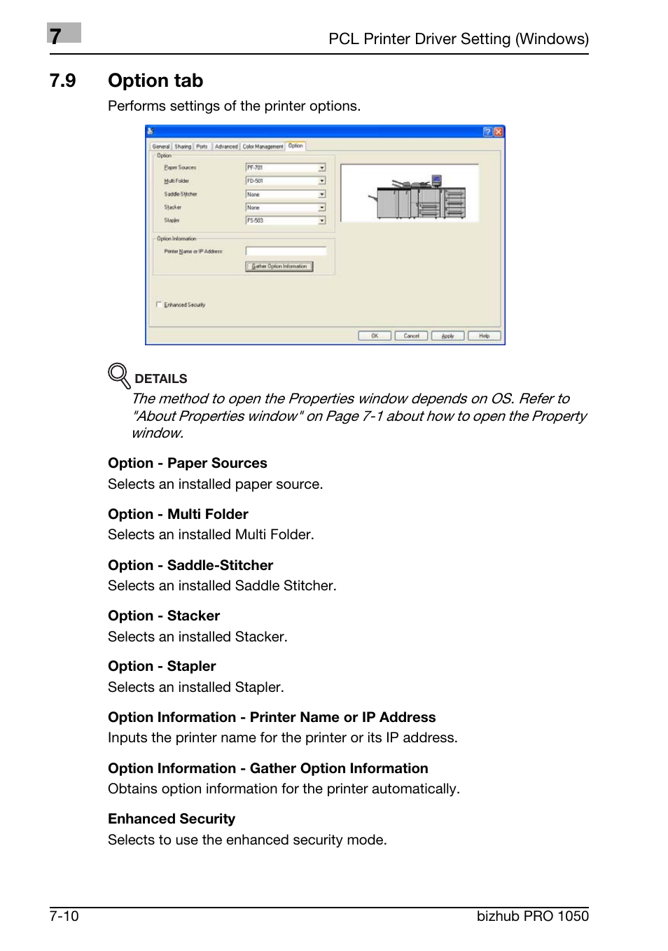 9 option tab | Konica Minolta BIZHUB PRO 1050 User Manual | Page 139 / 399