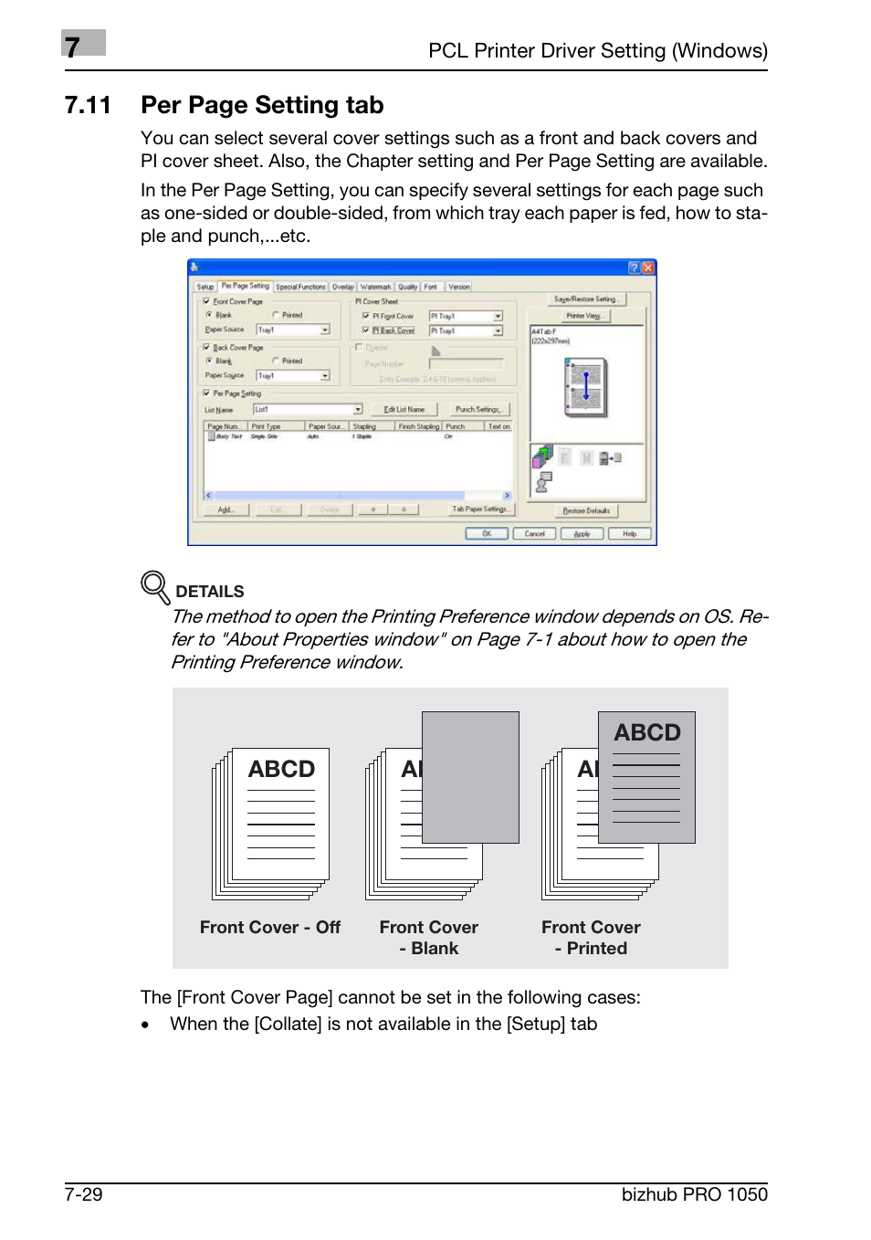 11 per page setting tab | Konica Minolta BIZHUB PRO 1050 User Manual | Page 158 / 399