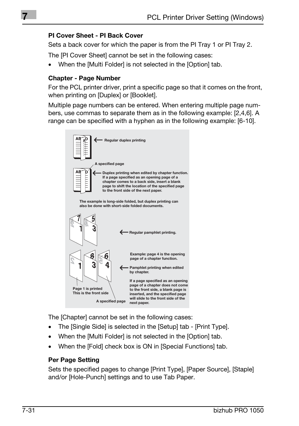 Pcl printer driver setting (windows) | Konica Minolta BIZHUB PRO 1050 User Manual | Page 160 / 399