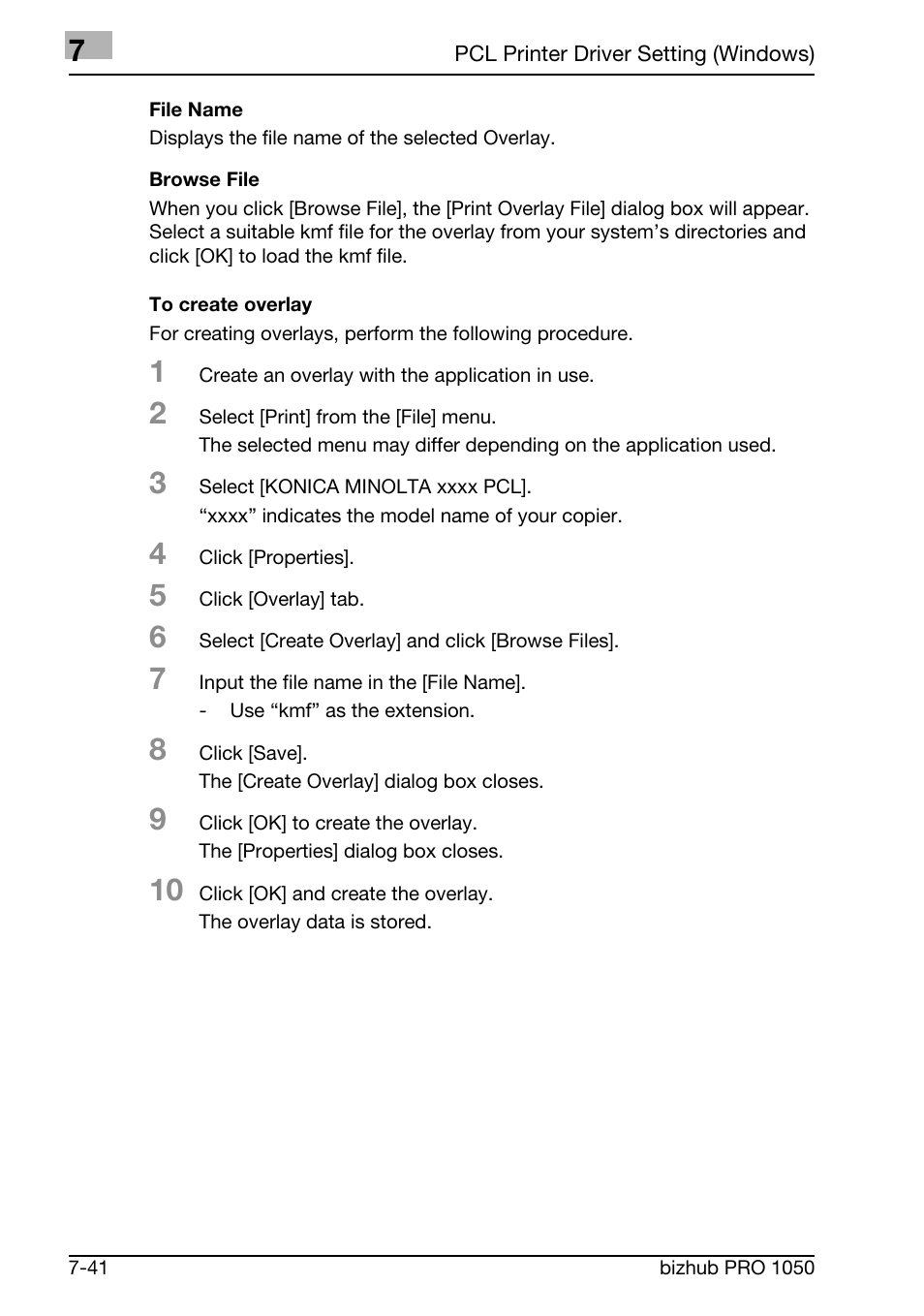 Konica Minolta BIZHUB PRO 1050 User Manual | Page 170 / 399