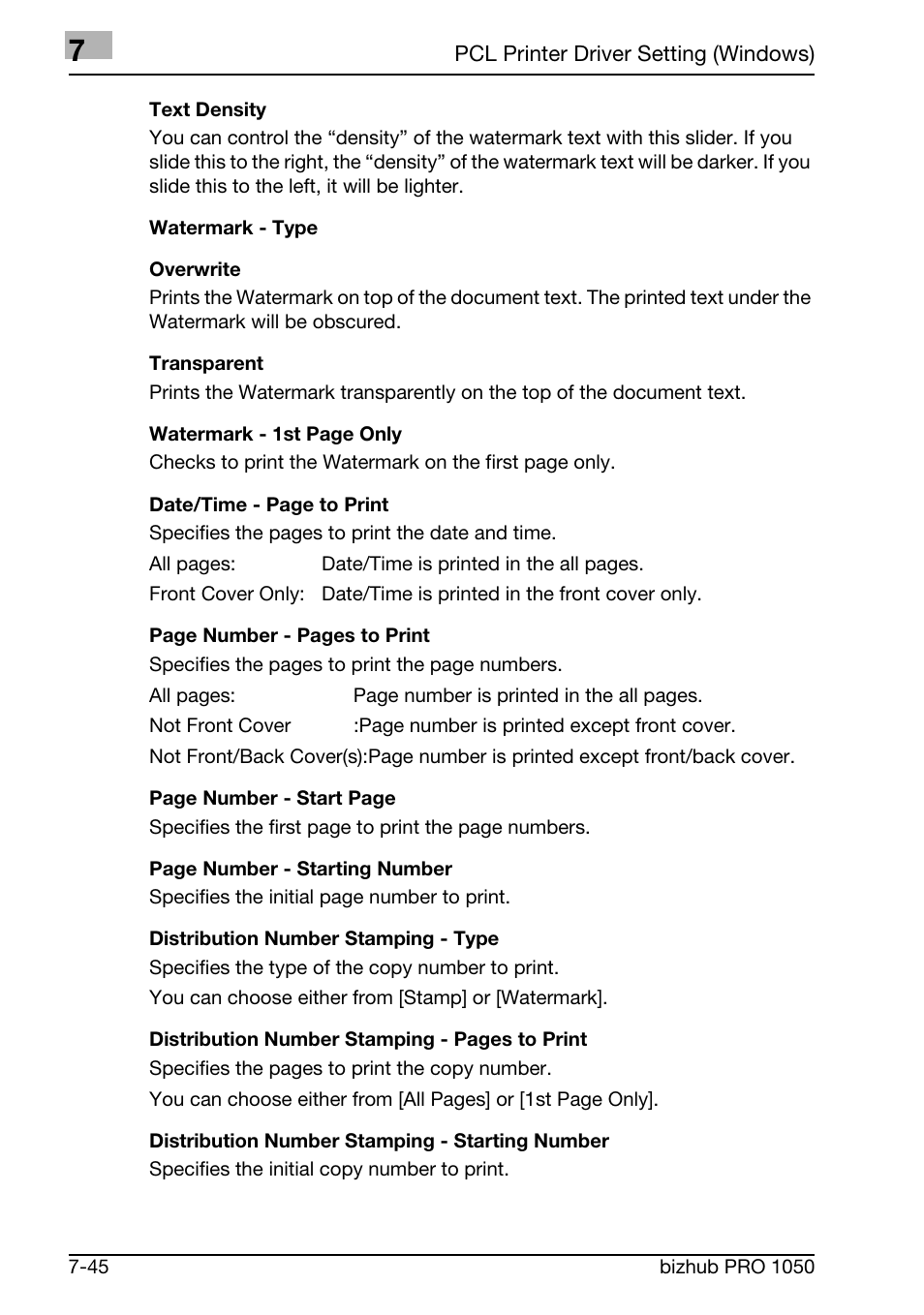 Konica Minolta BIZHUB PRO 1050 User Manual | Page 174 / 399