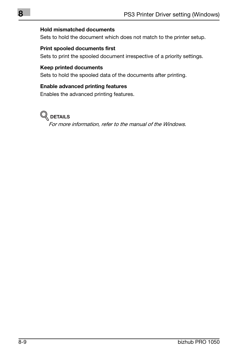 Konica Minolta BIZHUB PRO 1050 User Manual | Page 192 / 399