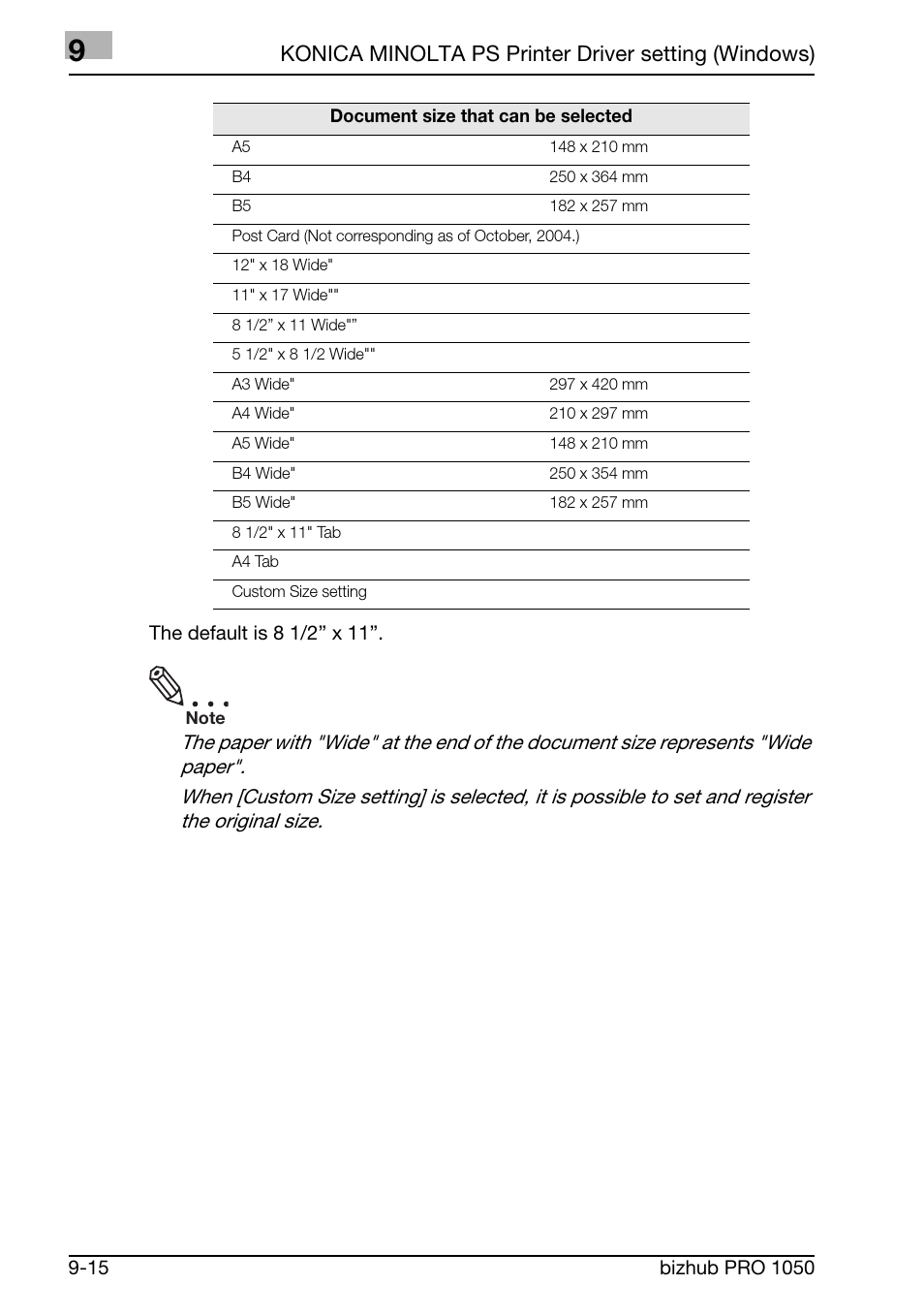 Konica minolta ps printer driver setting (windows) | Konica Minolta BIZHUB PRO 1050 User Manual | Page 227 / 399