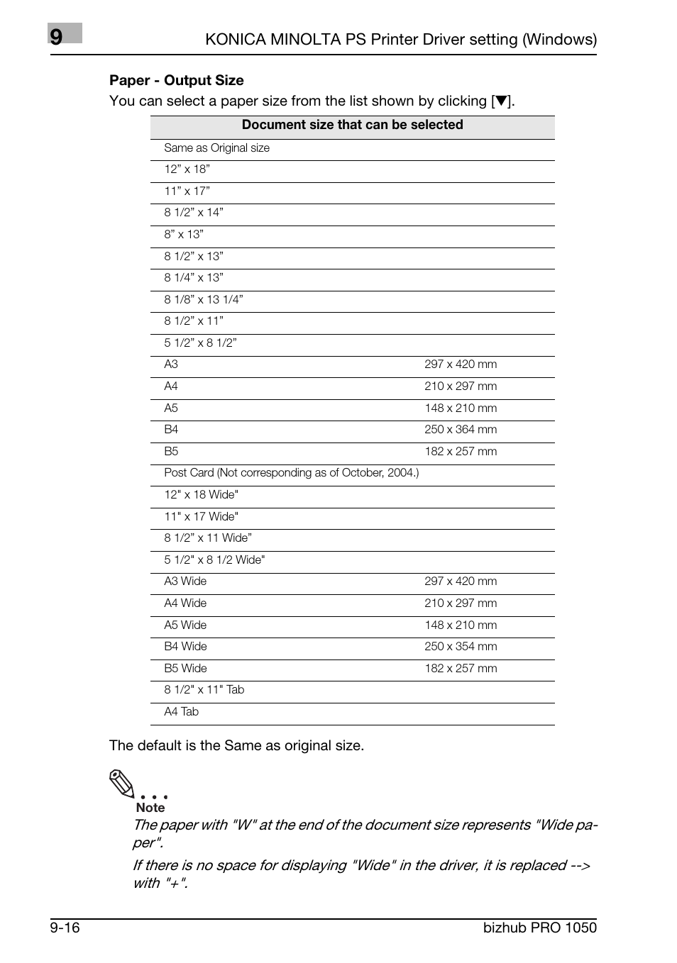 Konica minolta ps printer driver setting (windows) | Konica Minolta BIZHUB PRO 1050 User Manual | Page 228 / 399