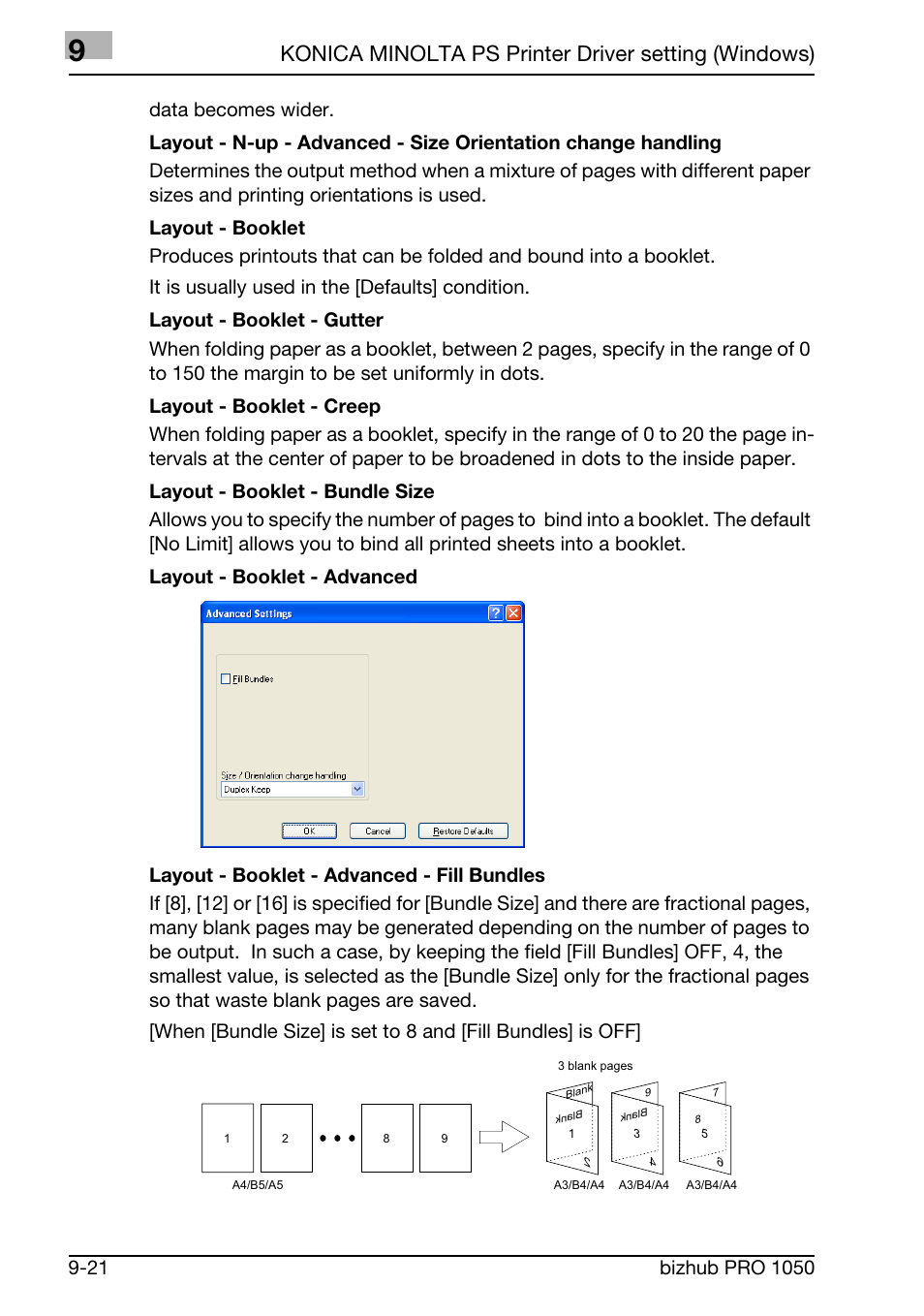 Konica minolta ps printer driver setting (windows) | Konica Minolta BIZHUB PRO 1050 User Manual | Page 233 / 399