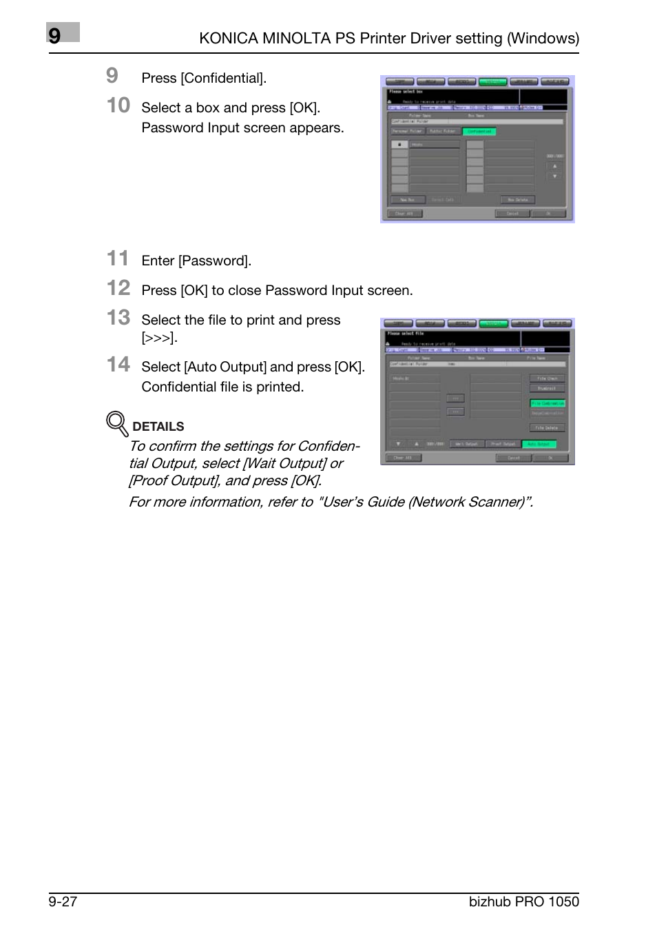 Konica Minolta BIZHUB PRO 1050 User Manual | Page 239 / 399