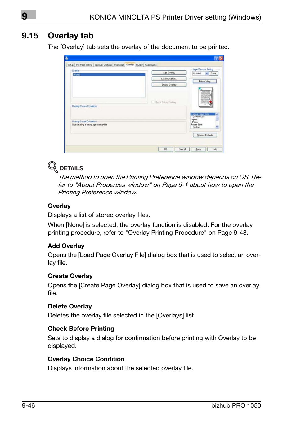 15 overlay tab | Konica Minolta BIZHUB PRO 1050 User Manual | Page 258 / 399