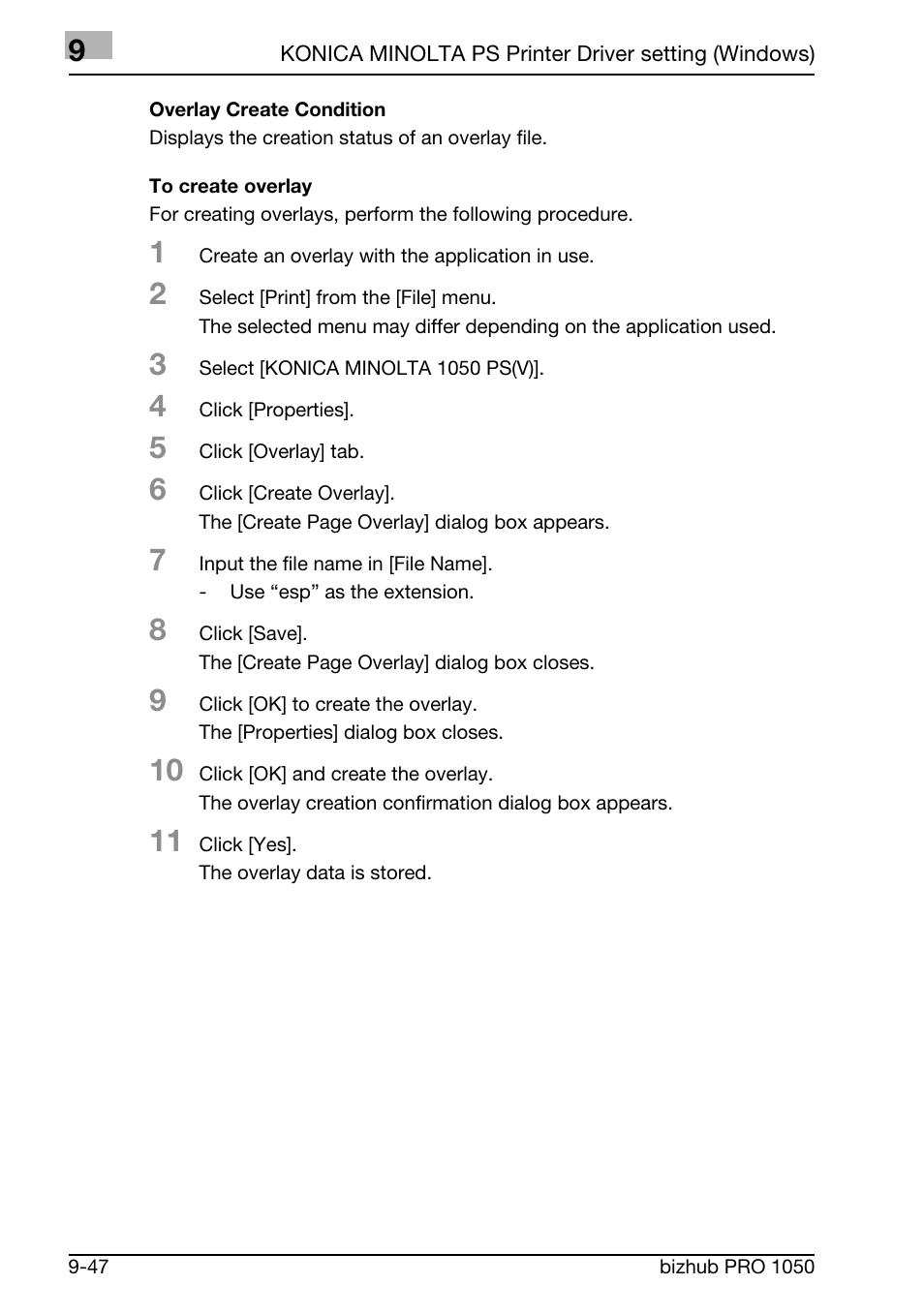 Konica Minolta BIZHUB PRO 1050 User Manual | Page 259 / 399