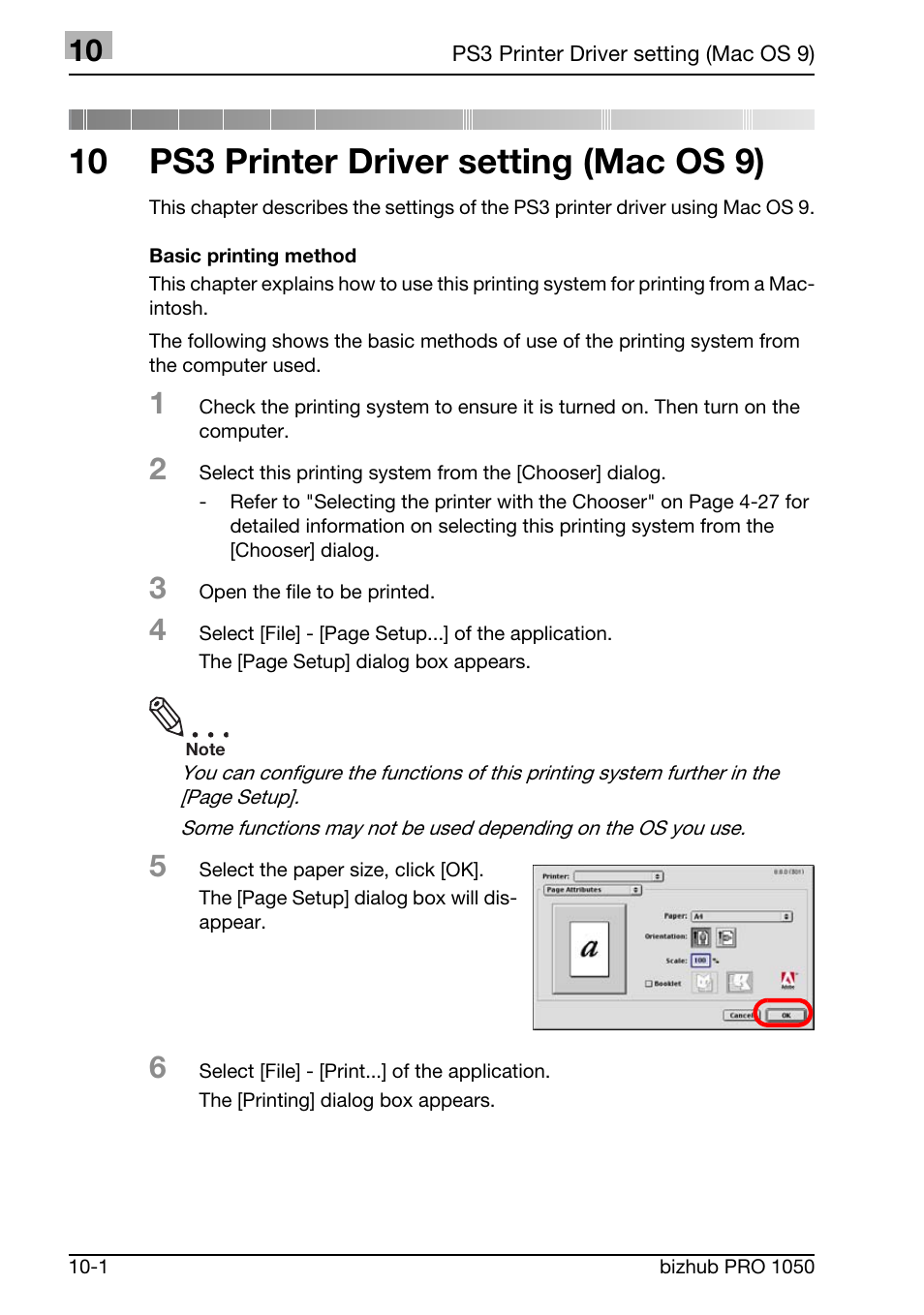 Ps3 printer driver setting (mac os9), 10 ps3 printer driver setting (mac os 9) | Konica Minolta BIZHUB PRO 1050 User Manual | Page 267 / 399