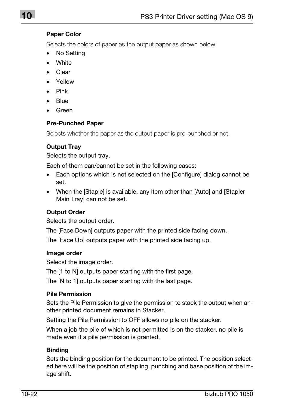 Konica Minolta BIZHUB PRO 1050 User Manual | Page 288 / 399