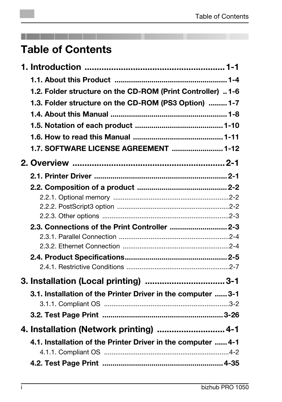 Konica Minolta BIZHUB PRO 1050 User Manual | Page 3 / 399