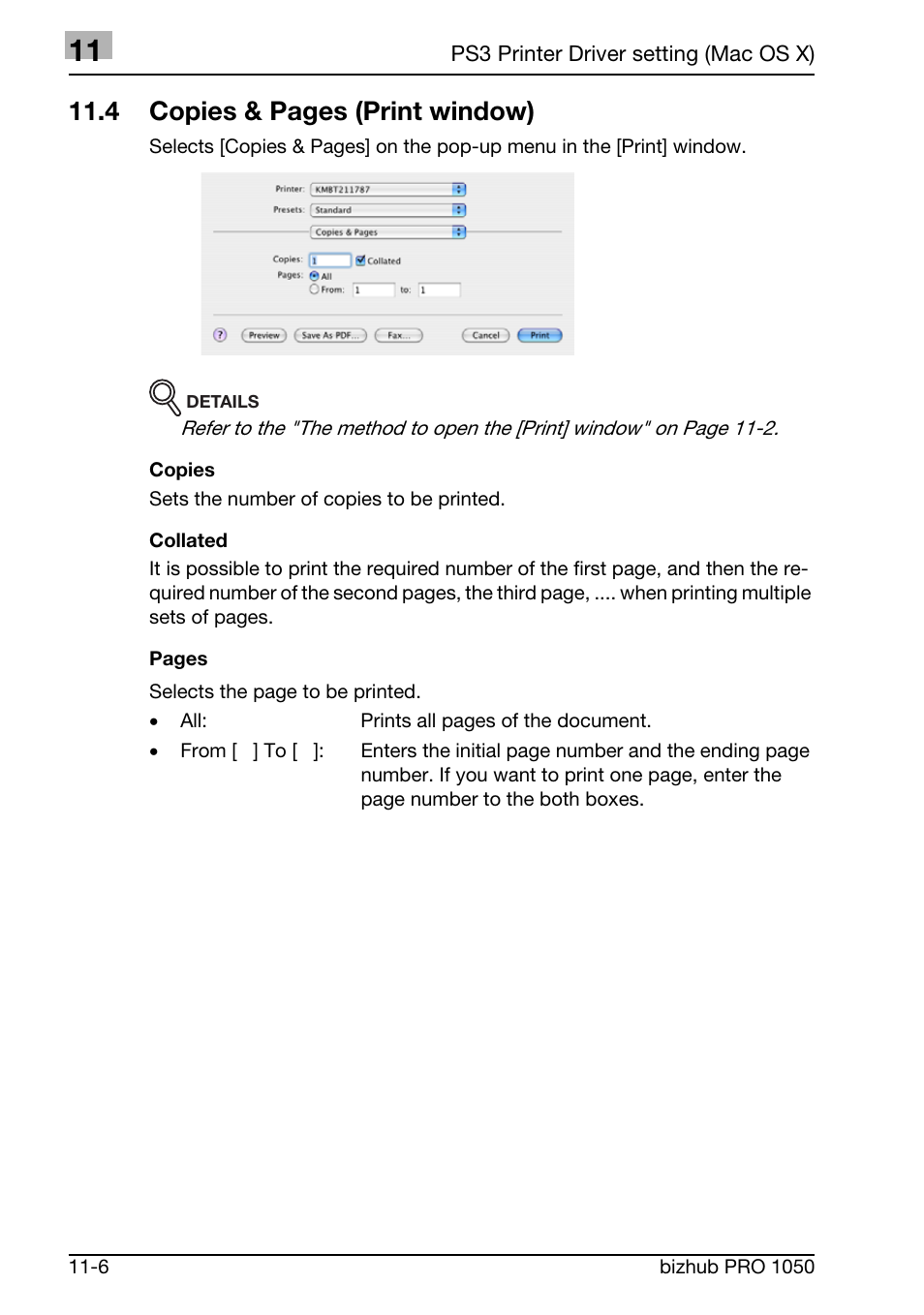 4 copies & pages (print window) | Konica Minolta BIZHUB PRO 1050 User Manual | Page 304 / 399