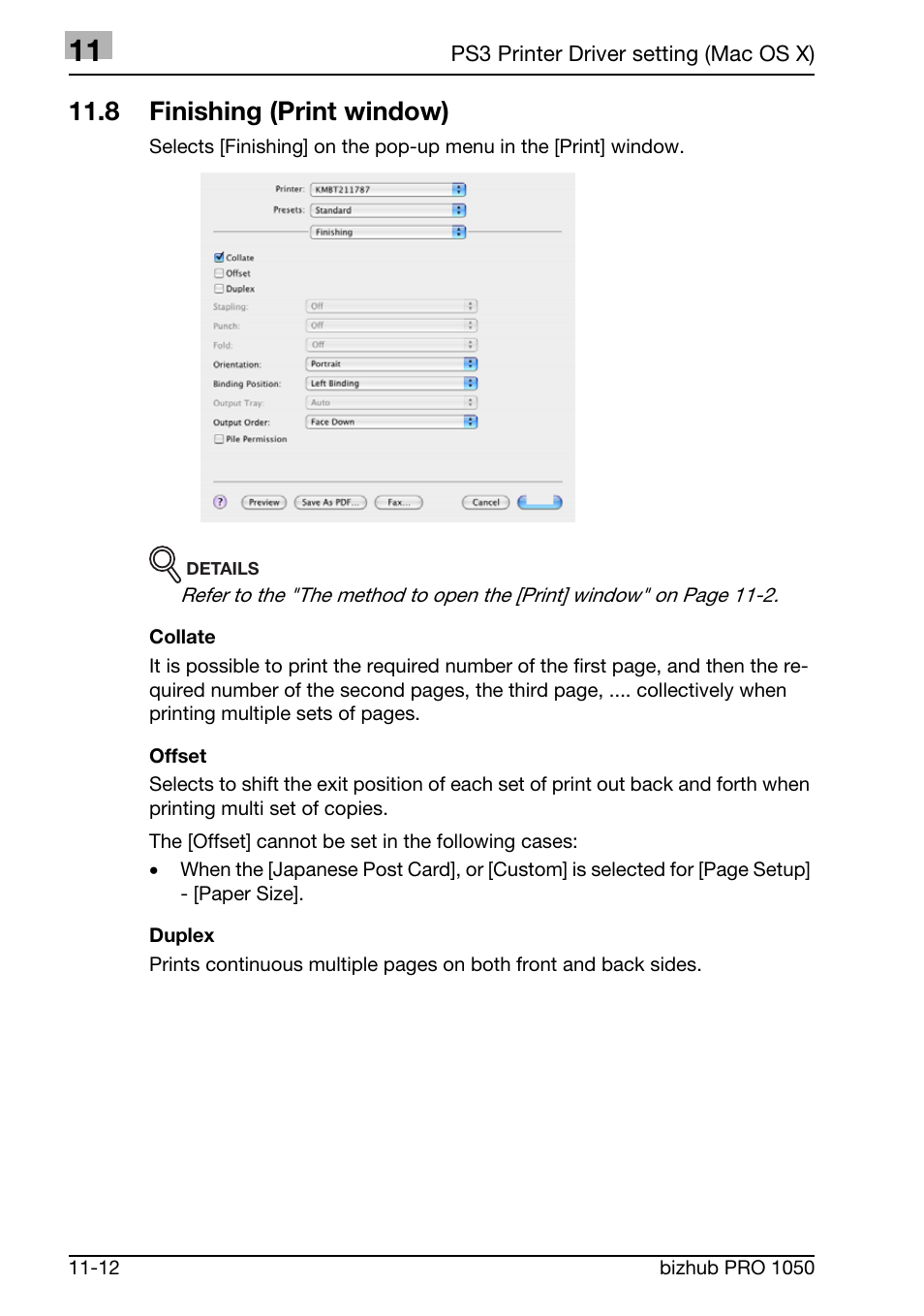 8 finishing (print window) | Konica Minolta BIZHUB PRO 1050 User Manual | Page 310 / 399