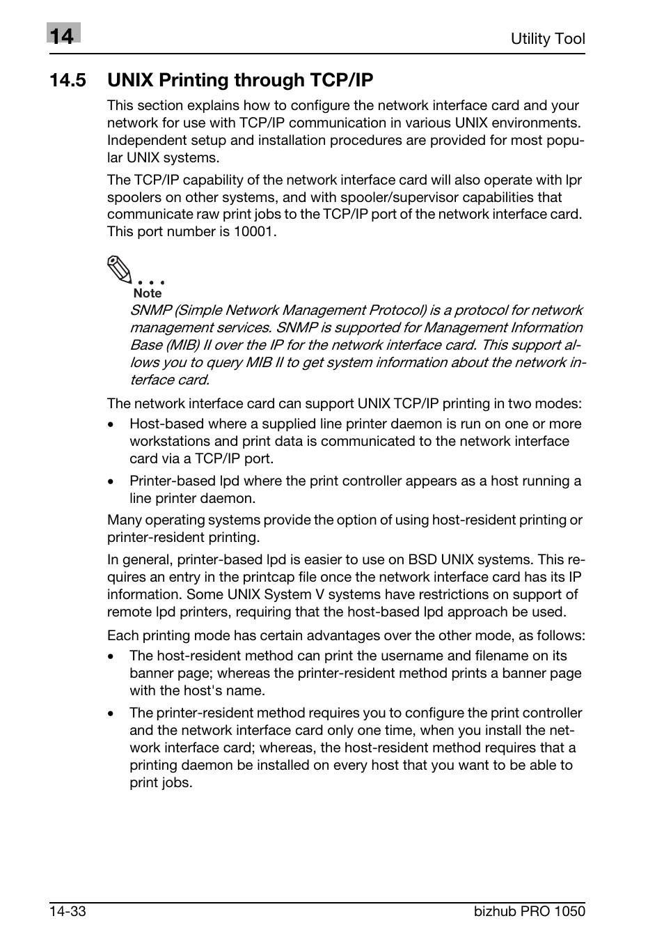 5 unix printing thourgh tcp/ip, 5 unix printing through tcp/ip | Konica Minolta BIZHUB PRO 1050 User Manual | Page 379 / 399