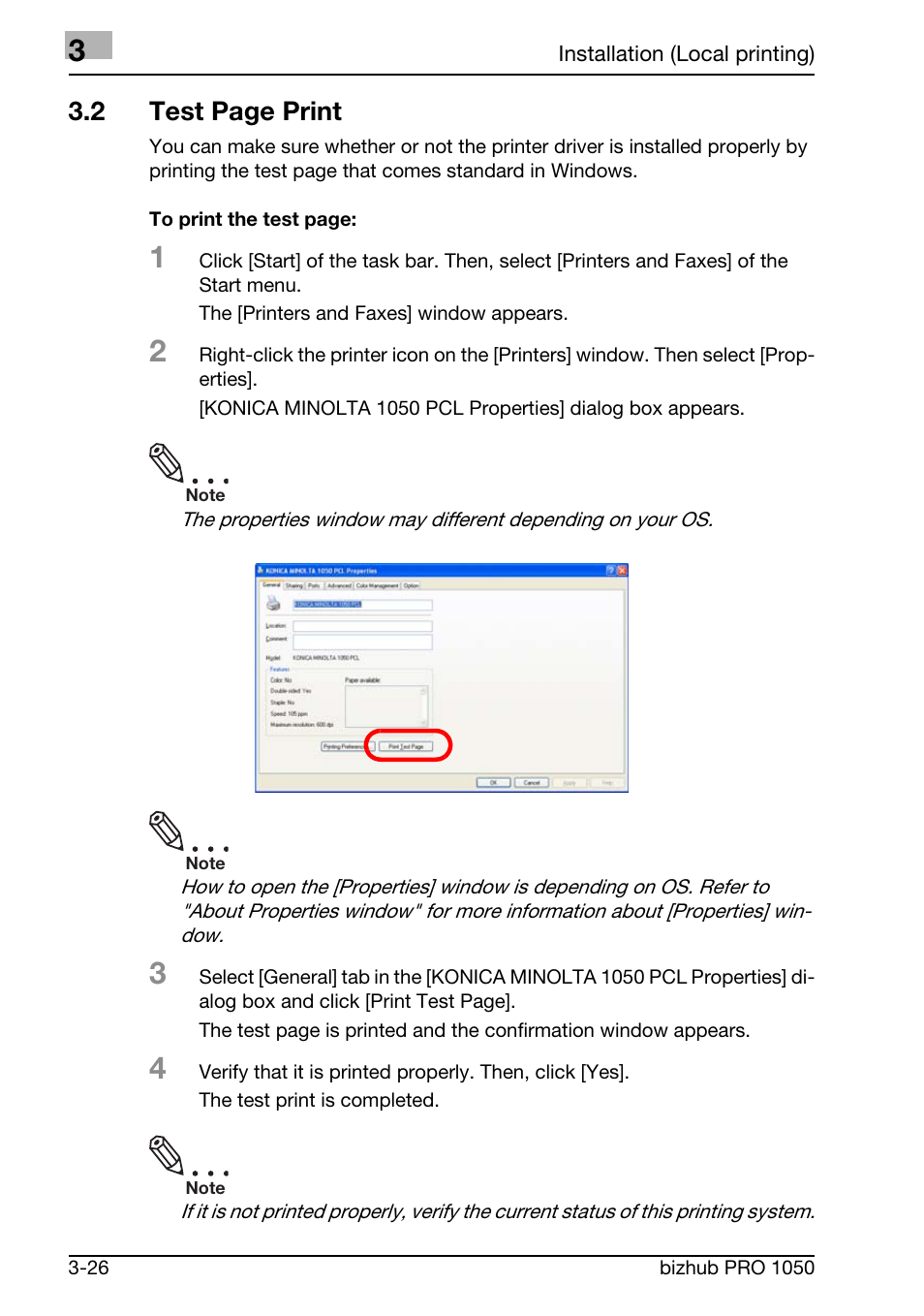 2 test page print | Konica Minolta BIZHUB PRO 1050 User Manual | Page 54 / 399