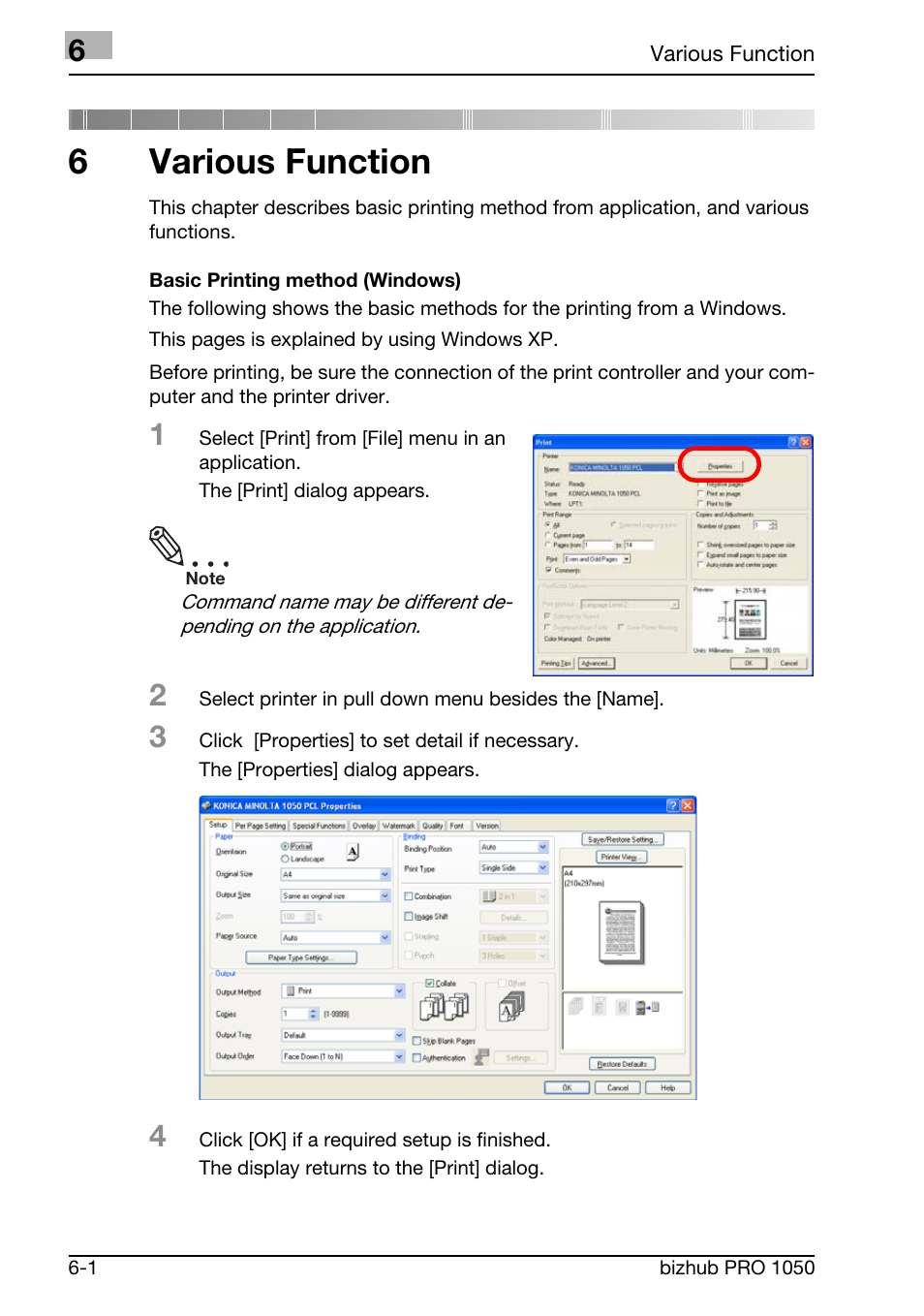 Various function, 6various function | Konica Minolta BIZHUB PRO 1050 User Manual | Page 98 / 399