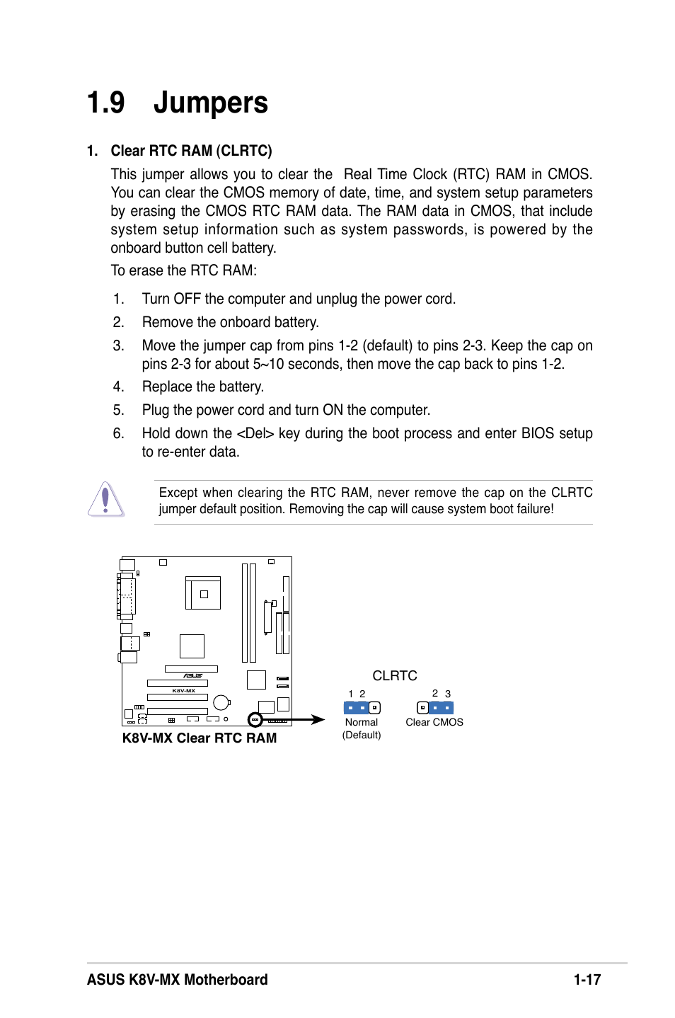 9 jumpers | Asus K8V-MX User Manual | Page 27 / 72