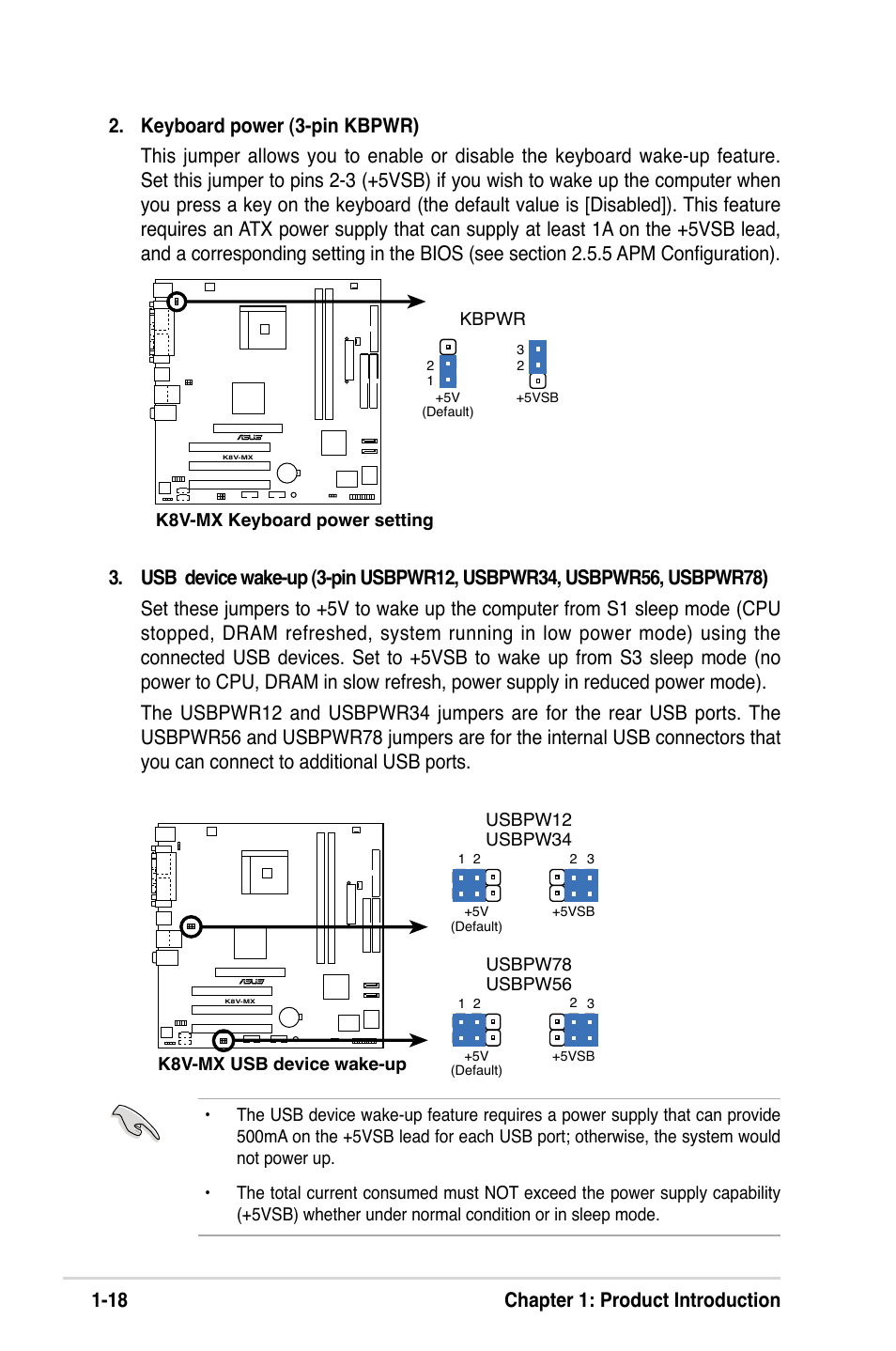 18 chapter 1: product introduction | Asus K8V-MX User Manual | Page 28 / 72
